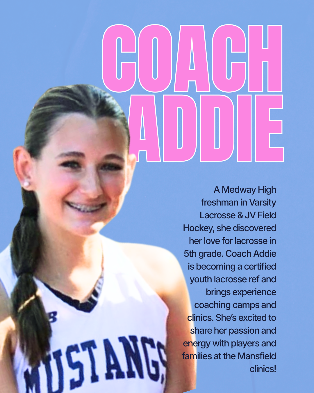 Coach Addie, girls youth lacrosse coach with GLOW in Massachusetts