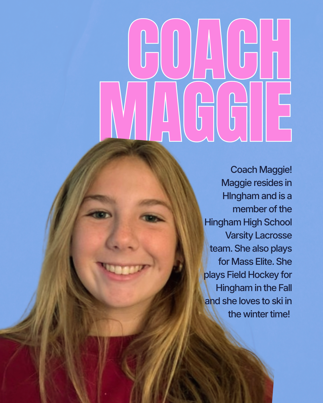 Coach Maggie, girls youth lacrosse coach with GLOW in Massachusetts