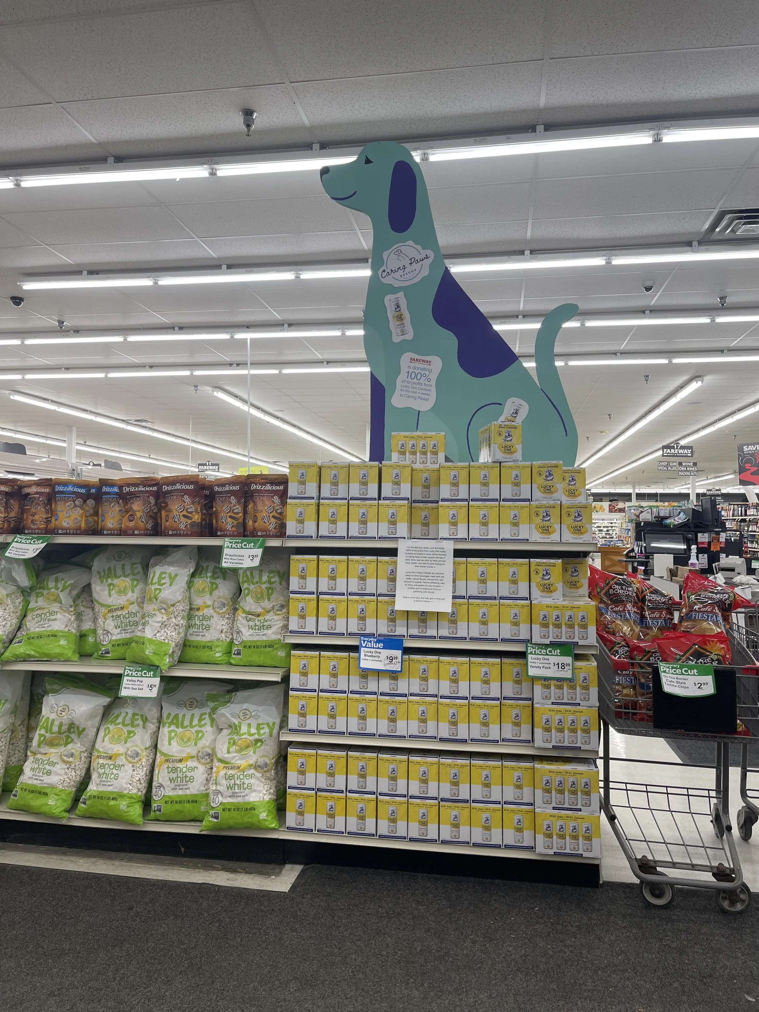 CPR set-up previously at Fareway in Storm Lake! Proceeds from sales of Lucky Dog Vodka Lemonades were donated to CPR!