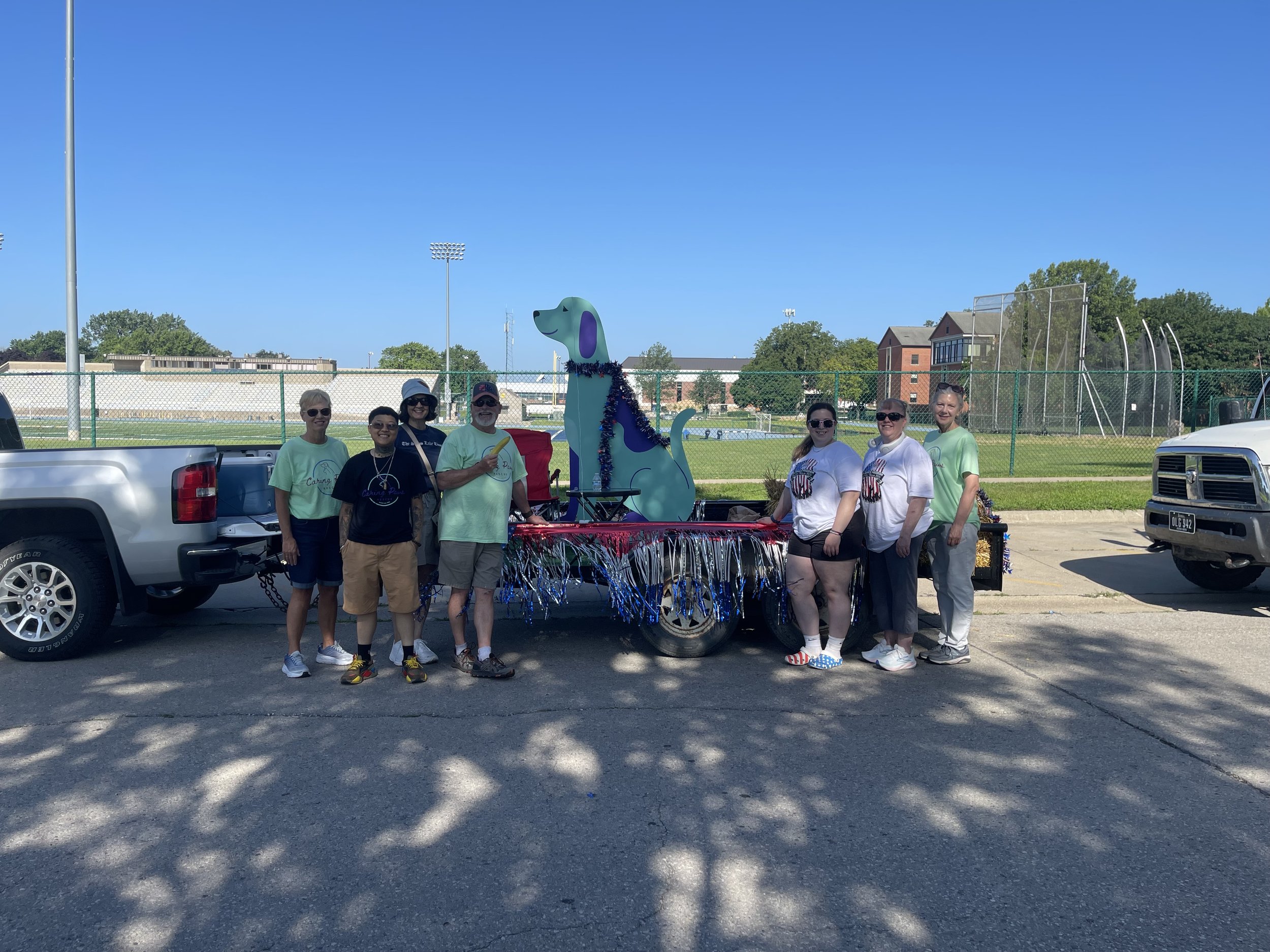 CPR volunteers with the float from the 2025 Fourth of July parade!
