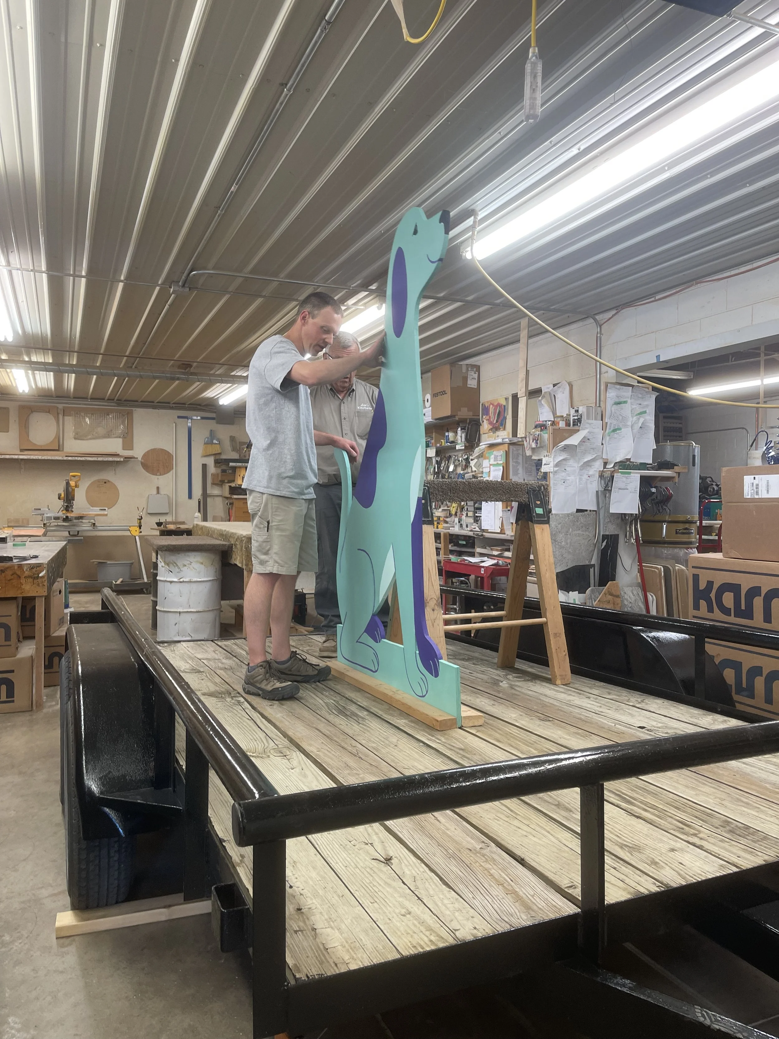 Matt Schimmer of Leo's Kitchens helping to assemble the CPR parade float!