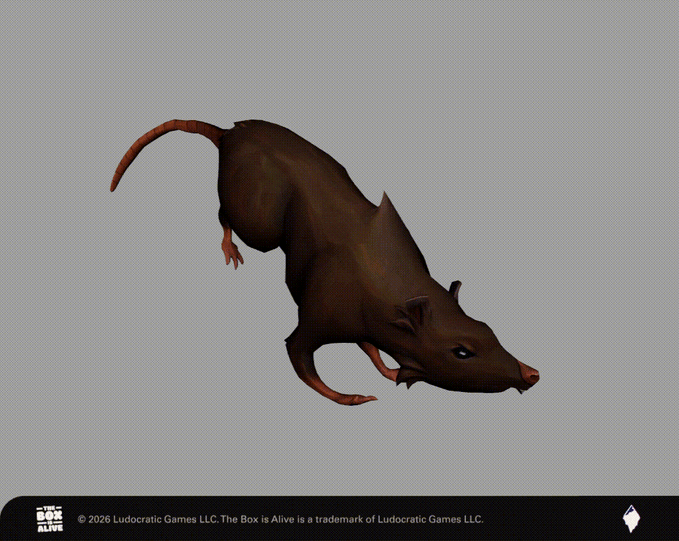 Cutter, a brown rat enemy from the indie game The Box is Alive, performing a run cycle animation. 