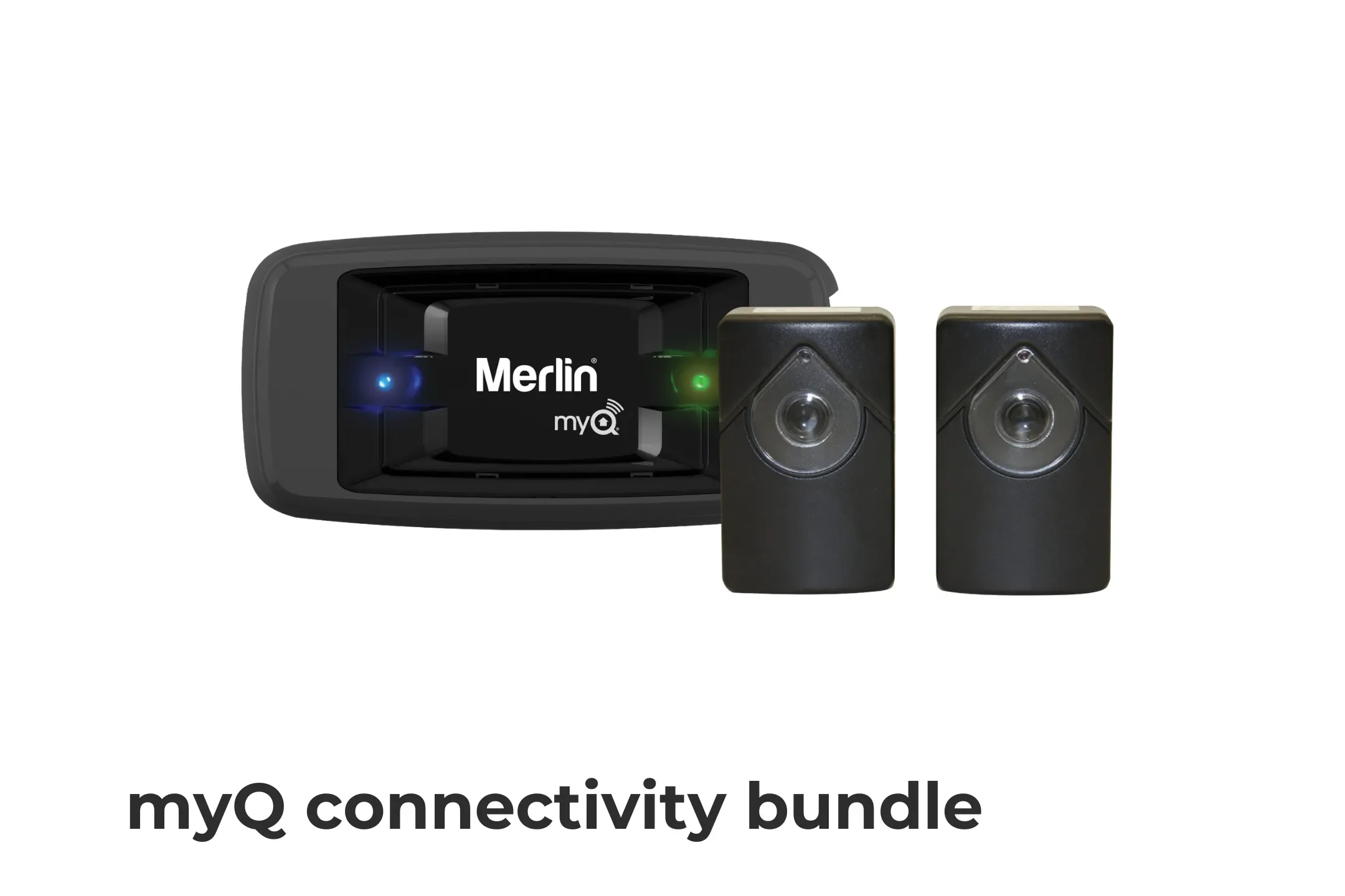 Add monitoring and control away from home via the Merlin myQ app for smart devices, including Apple Watch. Includes myQ Gateway and the Protector System™ (Safety IR Beams) to protect your loved ones and belongings.