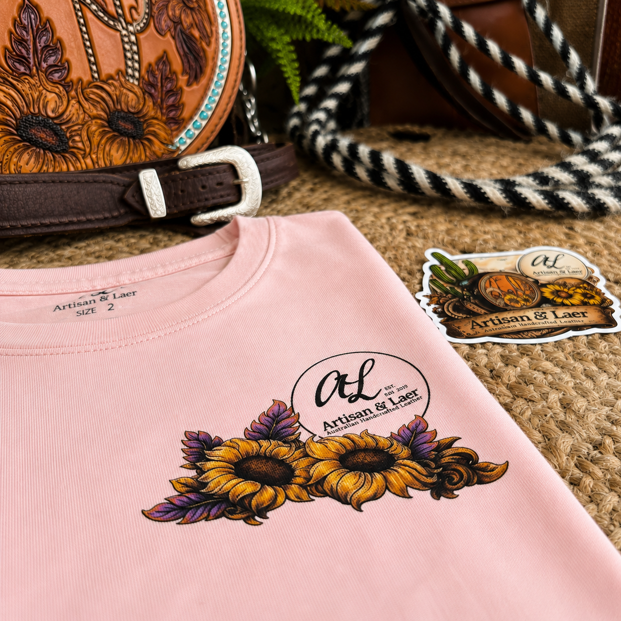 Kids A&L Ranch Cowgirl T-Shirt - Wildflower Pink