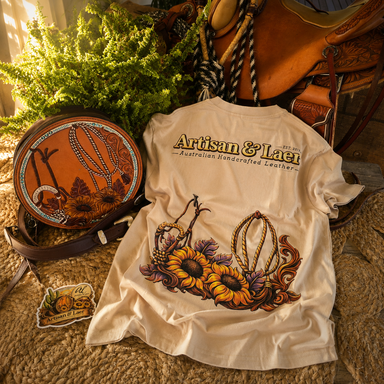 Western cowgirl merch t-shirt by Artisan & Lær.png