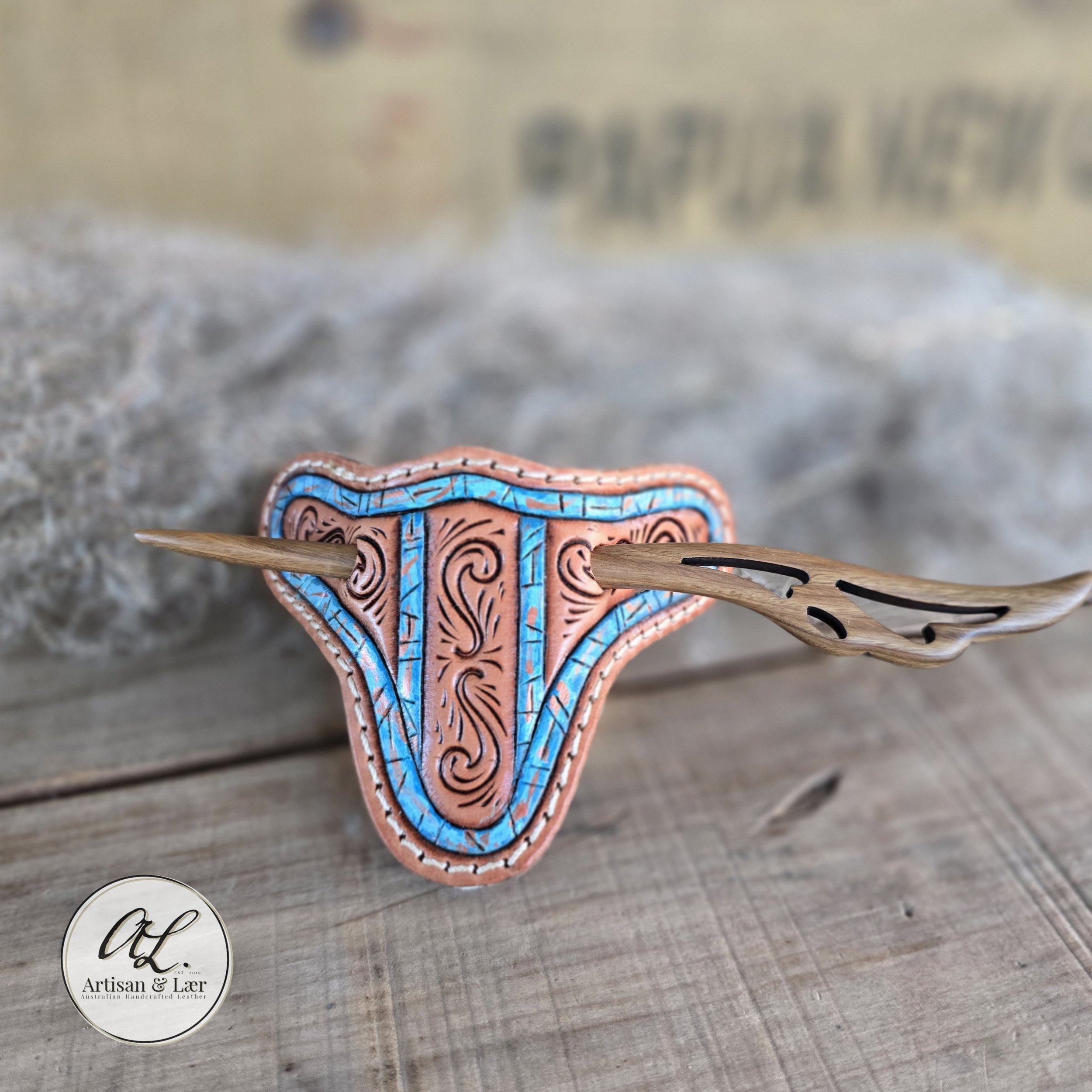 Hair Barrette - Turquoise & Filigree
