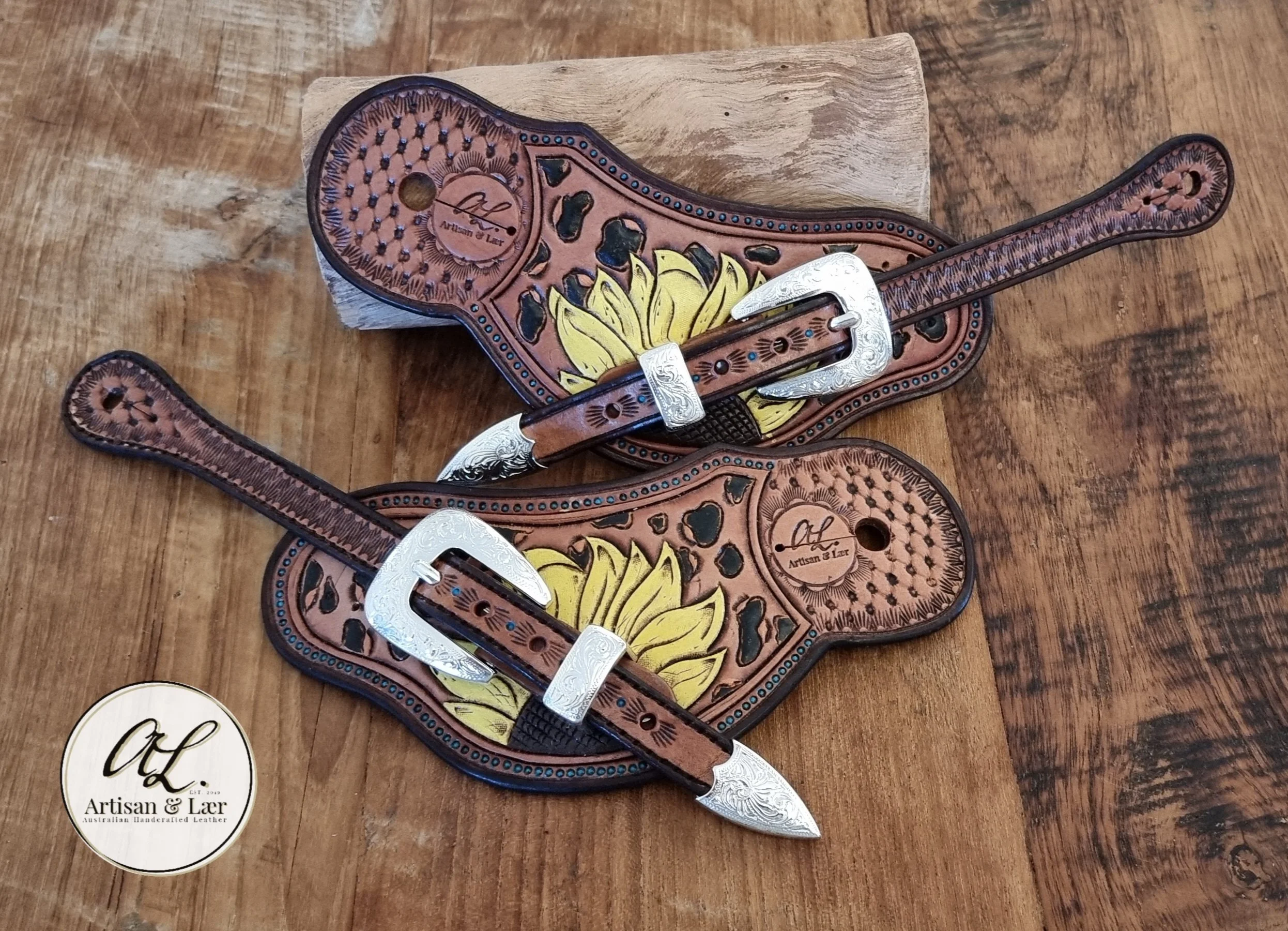 Sunflower & Leopard Spur Straps