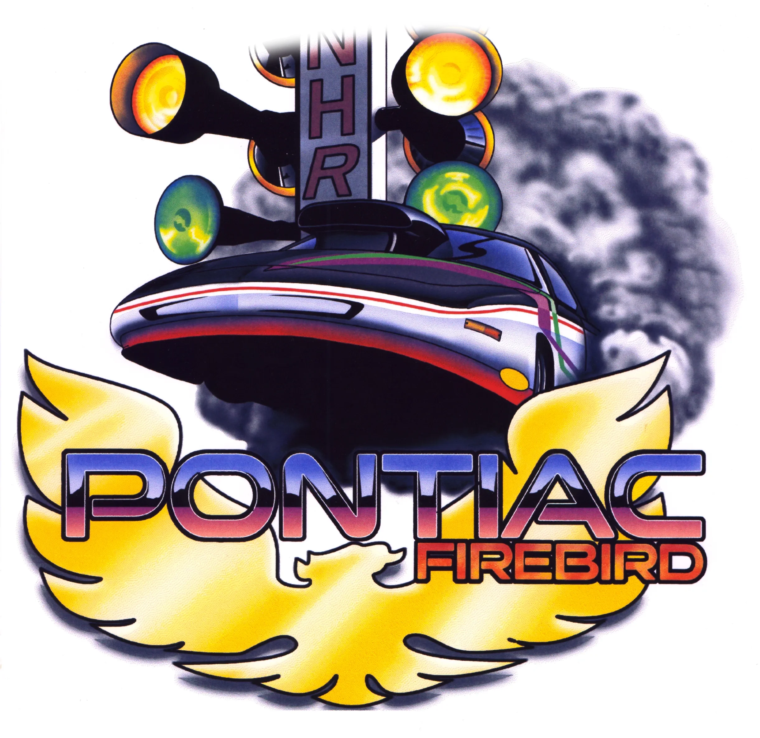 Colorful stylized illustration comp for Pontiac NHRA T-Shirt Design