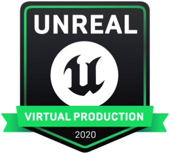 Unreal Engine badge with 'Virtual Production' banner, 2020.