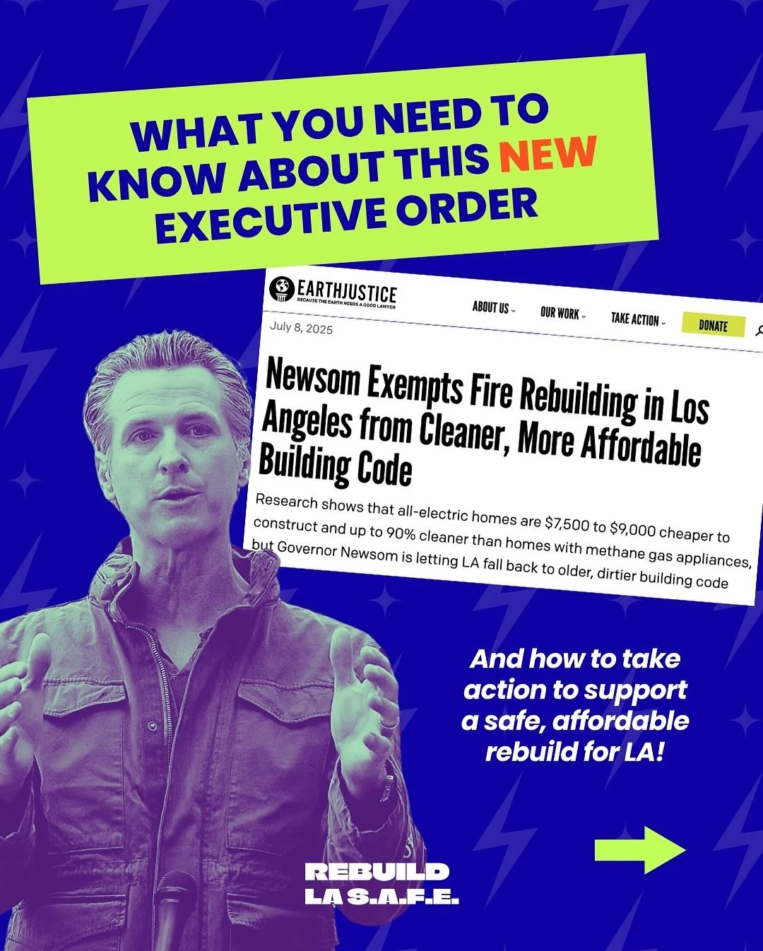 🚨 New @earthjustice article reveals that @cagovernor latest executive order could make it harder for wildfire-impacted LA communities to rebuild all-electric.
As our partners at @buildingdecarb said, “Impacted communities deserve to rebuild q