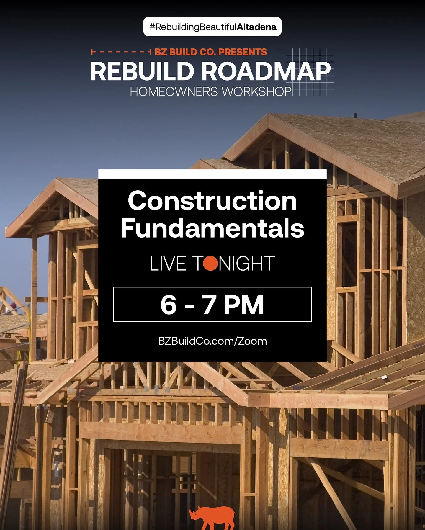Rebuild Roadmap Webinar Series | Construction Fundamentals with John Brennan, Founder &amp; Head of Construction at BZ Build Co.

📅 Date &amp; Time: August 21, 2025 | 6:00&ndash;7:00 PM

📍 Where to Watch: Live on Zoom

🔗 Join Us: BZBuildCo.com/Zoo