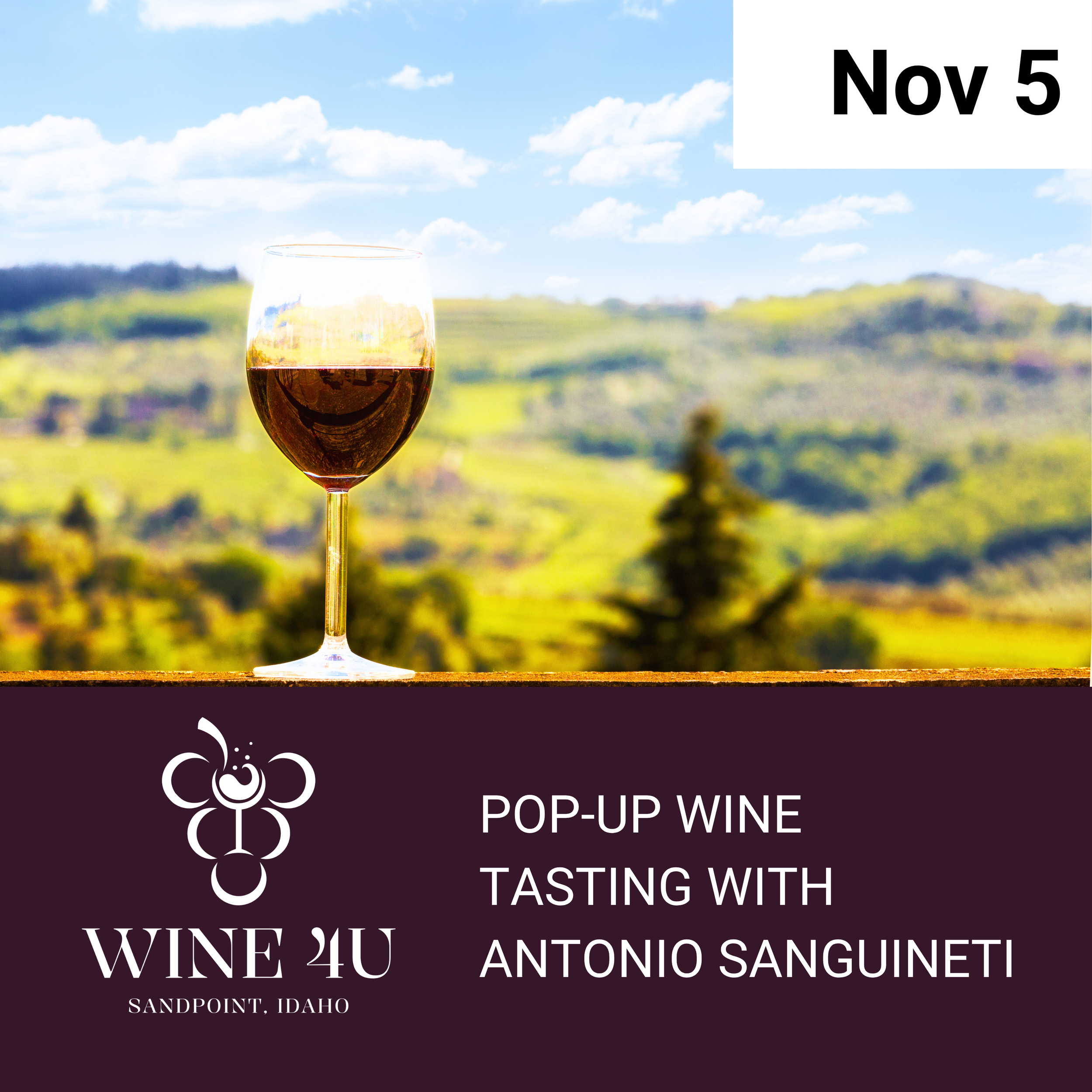 Nov 5 – Wine Tasting with Antonio Sanguineti | 5:30–7:30 PM
