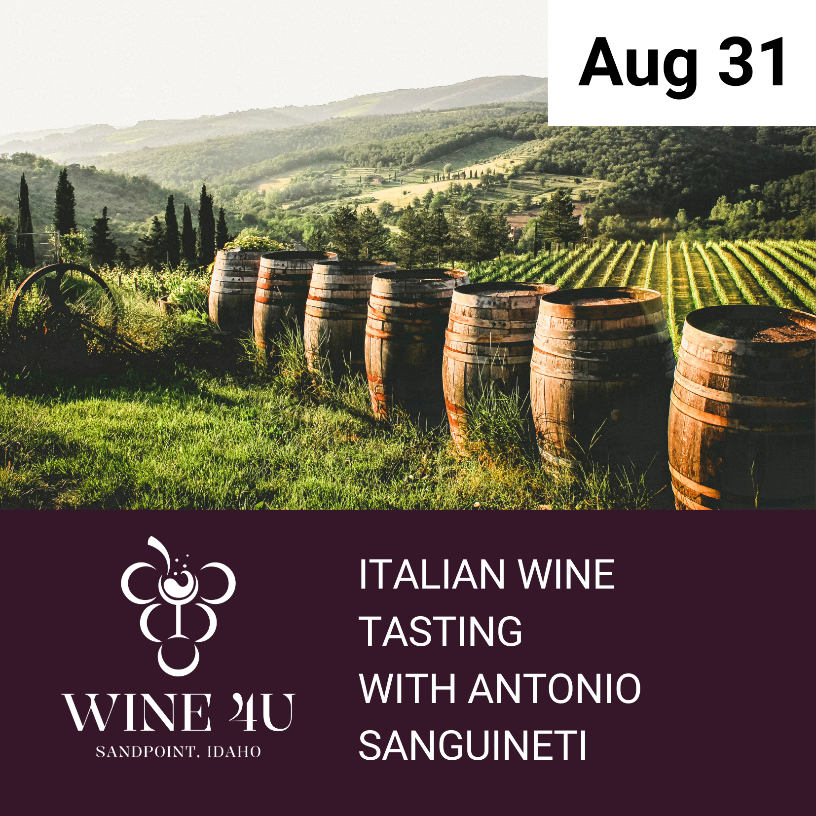 Aug 31 - Pop-up Italian Wine Tasting with Antonio Sanguineti  -  | 5:30–7:30 PM