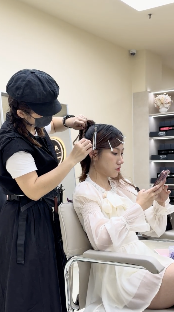 Hair make-over in process