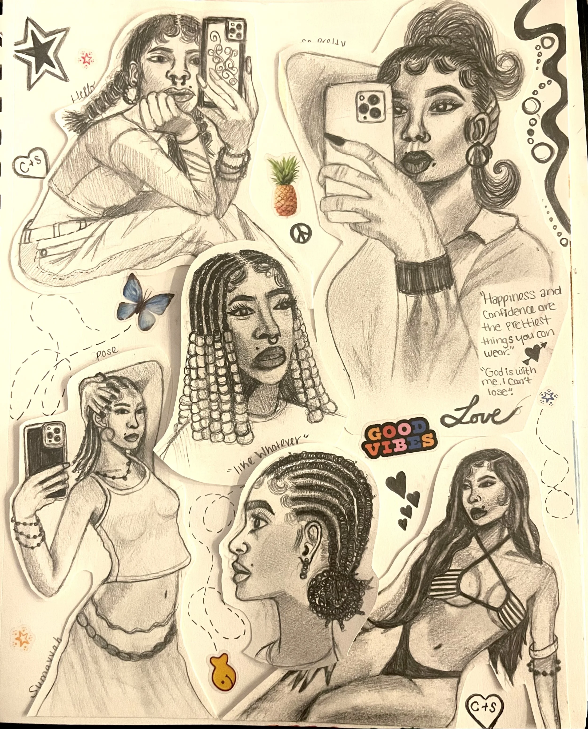 collage 4 Pencil on Paper sketchbook