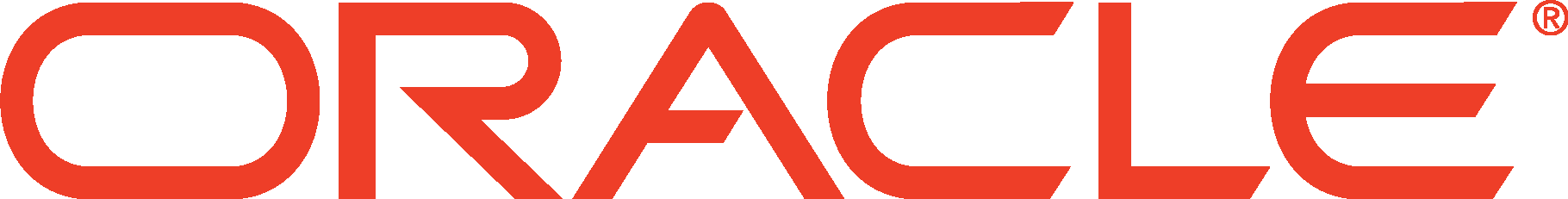 The Oracle logo in red text on a black background.