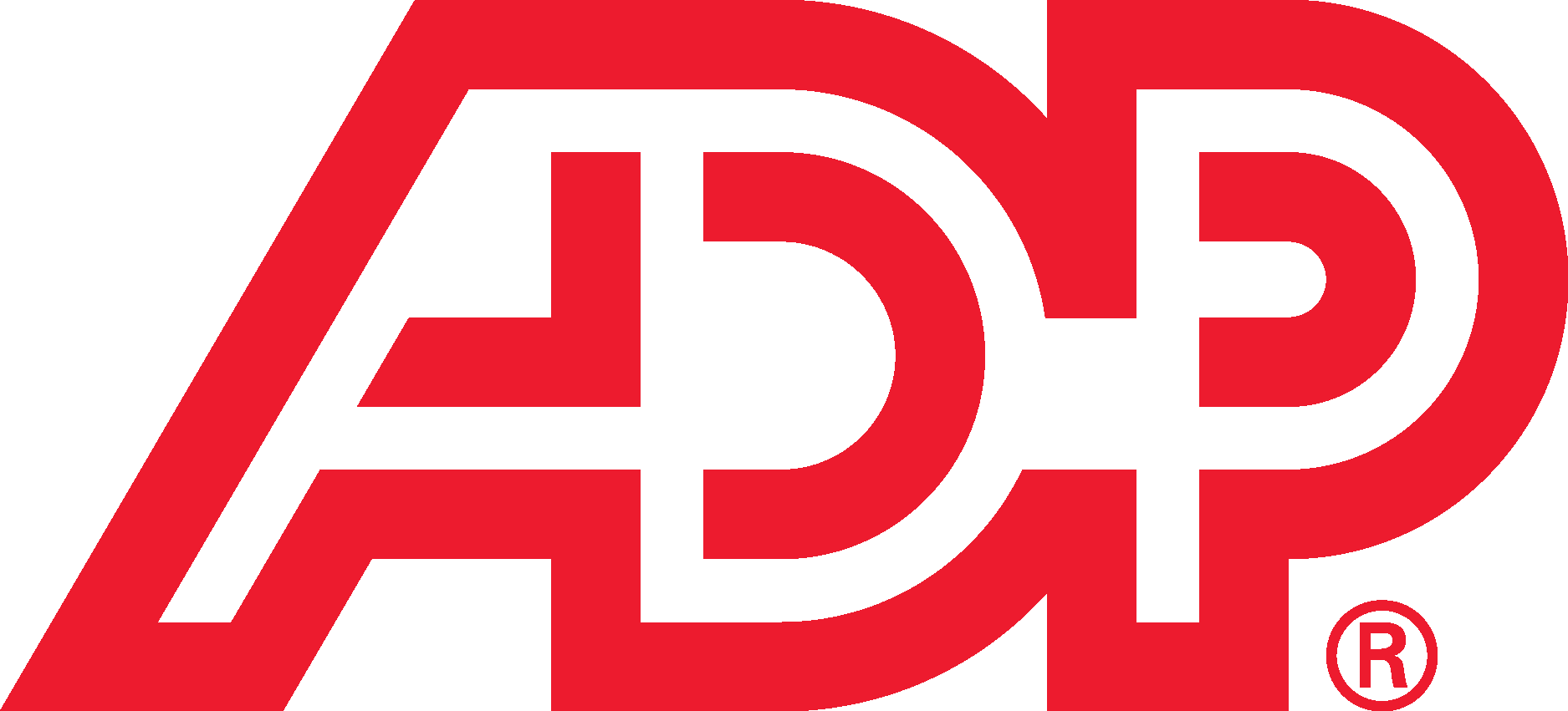 The logo of ADP, a payroll and HR services company, with red and black text.