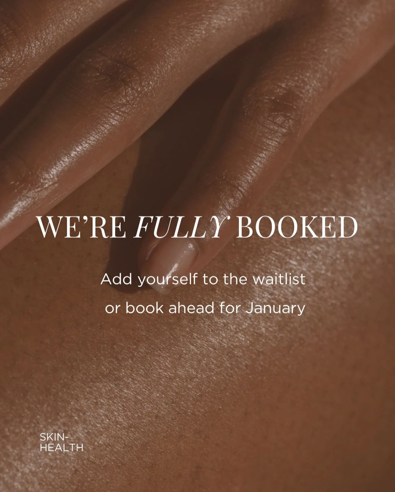 F U L L Y  B O O K E D 
As we move into the final weeks of the year, our appointment books are now fully booked through to December. We are continuing to work through our extensive waitlist and will always do our very best to accommodate each person 