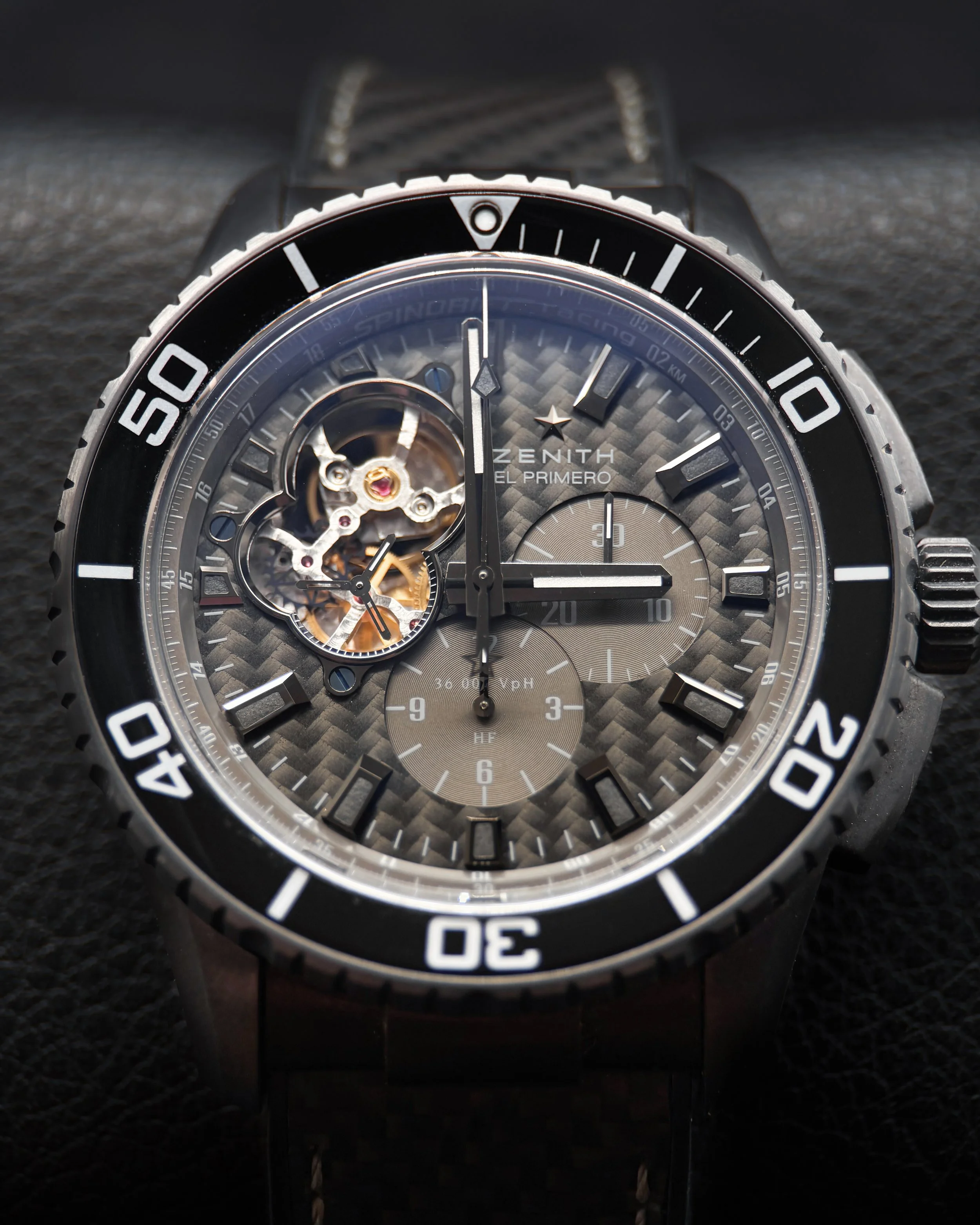 Zenith El Primero Stratos Spindrift 45MM Black Dial Rubber Strap (75.2060.4061/21.R573)