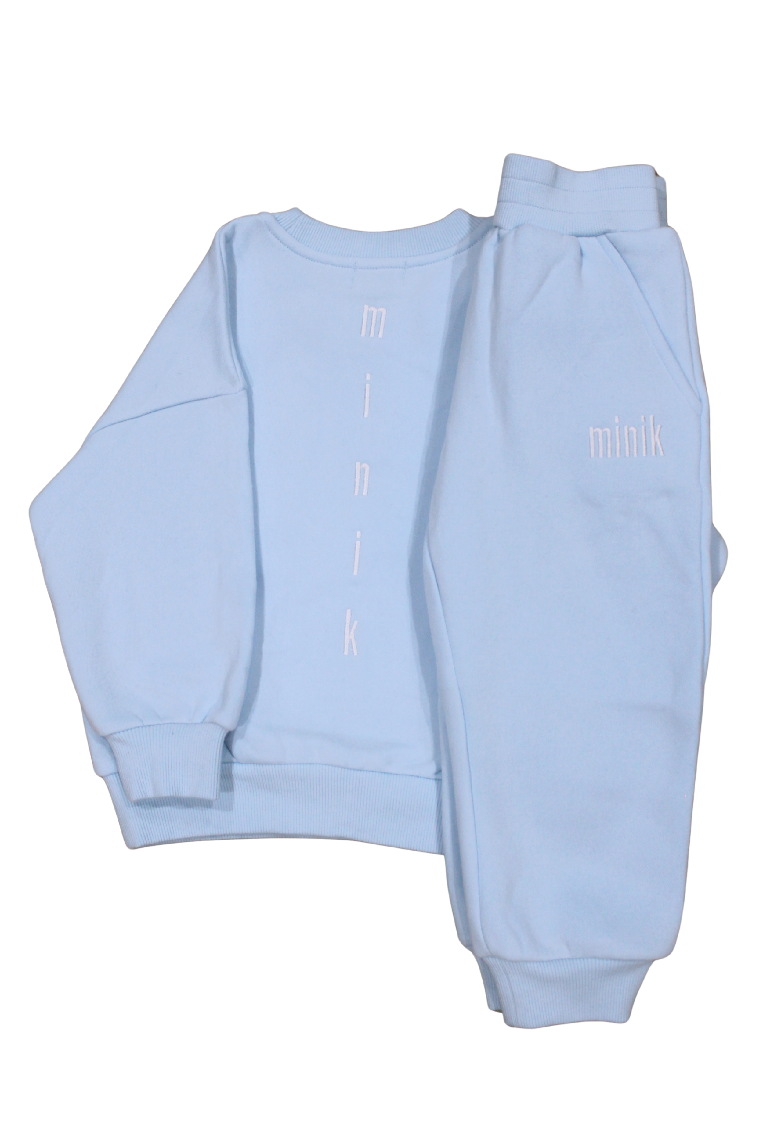 MK Oversized Sky Blue Crewneck Sweatshirt and Trackpants Set