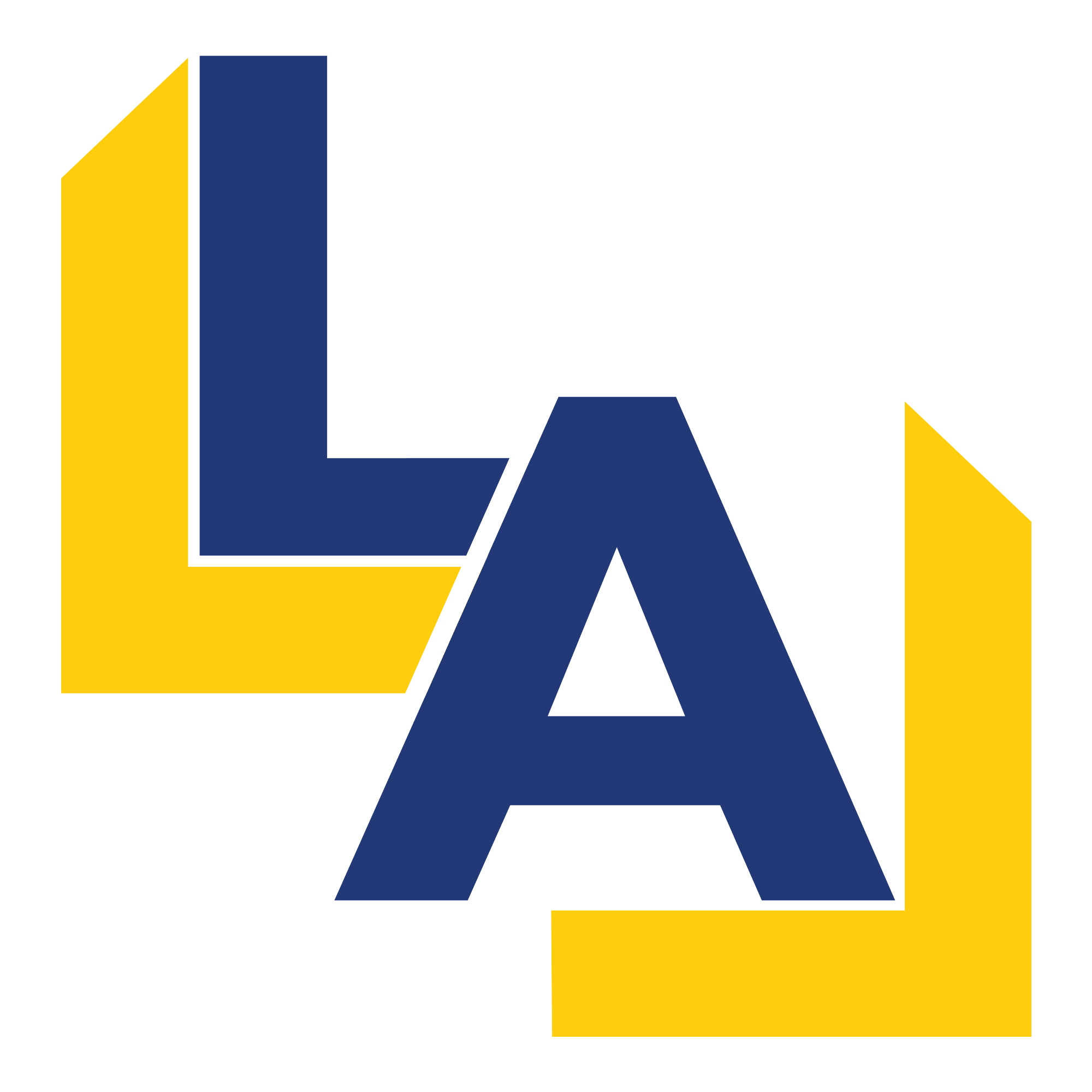 The logo of the Los Angeles Chargers, an NFL football team, featuring a stylized lightning bolt in navy blue and white on a yellow background.