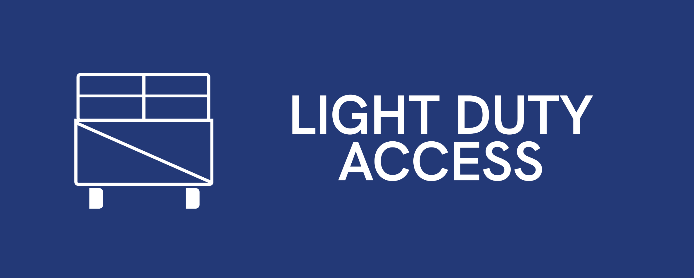 Sign indicating light-duty access with an illustration of a bed.