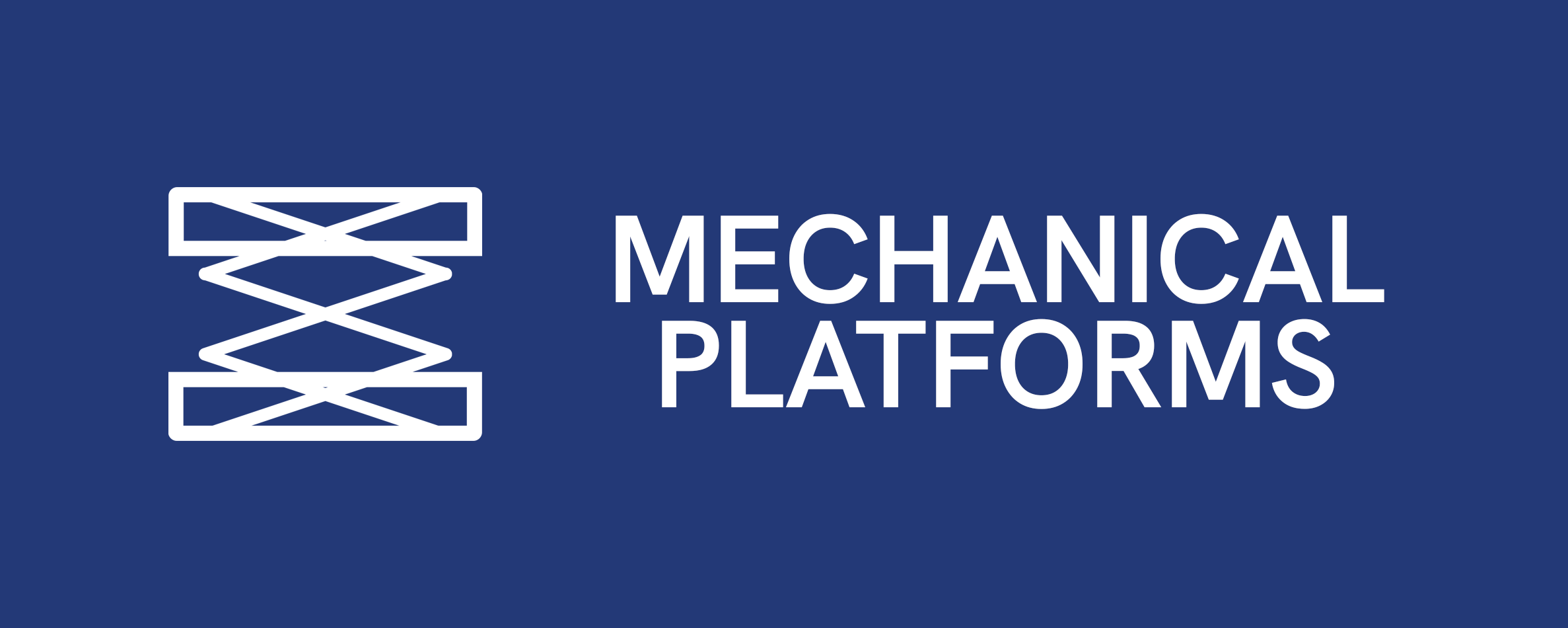 Logo of Mechanical Platforms with a stylized mechanical platform graphic and text