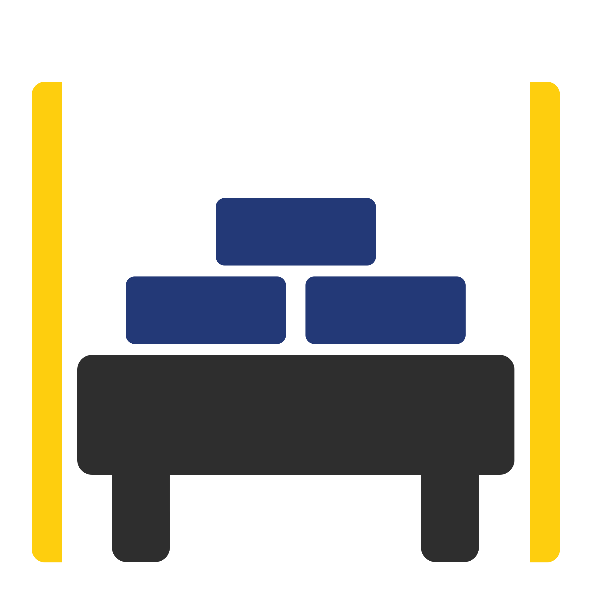 A diagram of a computer setup with a monitor, keyboard, and mouse on a desk.