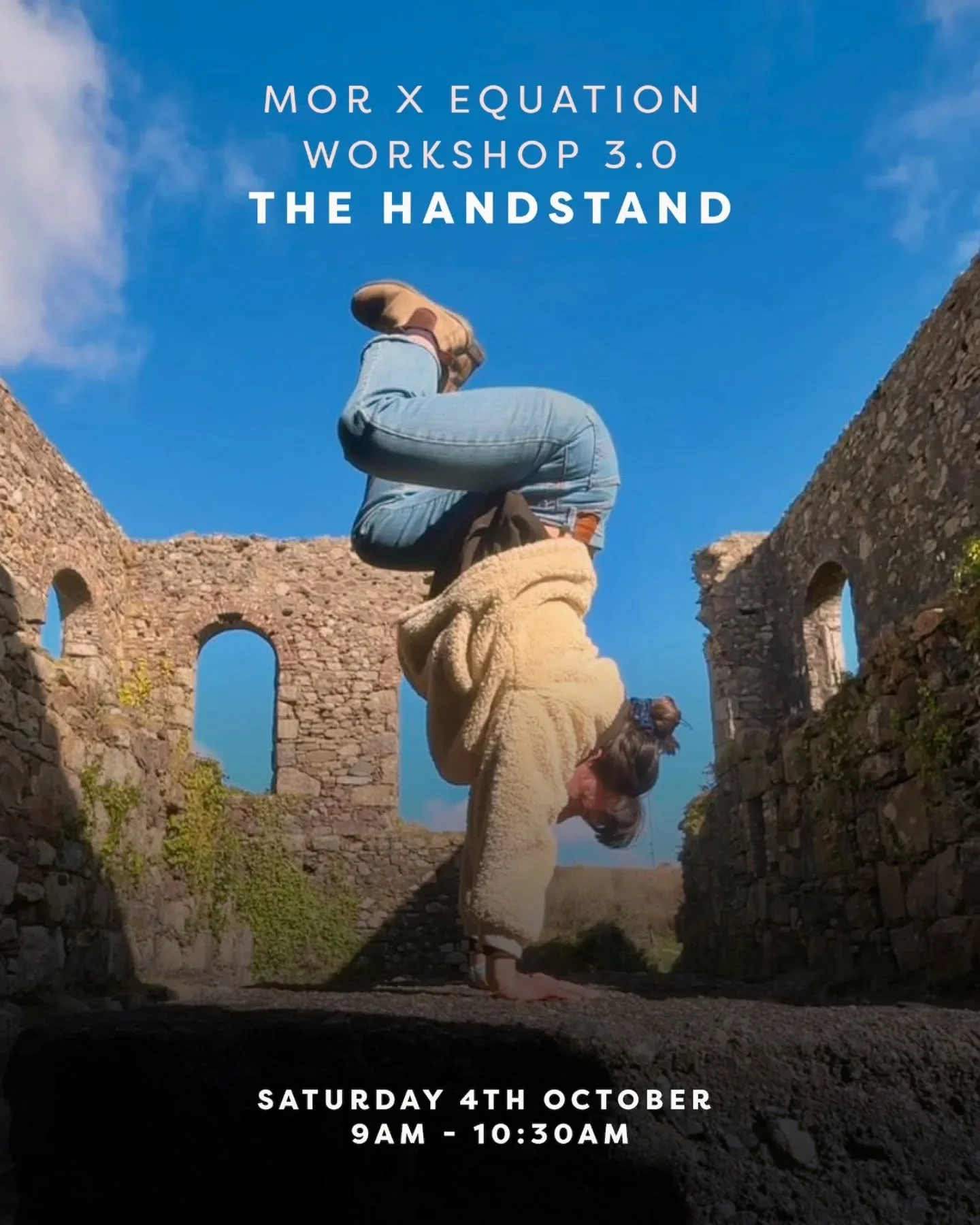 ✨ Mor x Equation Workshop 3.0 ✨
✨️ Handstands with Mel ✨️

📅 October 4th
🕘 9:00 &ndash; 10:30am
💷 &pound;20 non-members | &pound;10 members

Ready to flip your perspective? 👀

Whether you&rsquo;re brand new and want to learn the foundations of be
