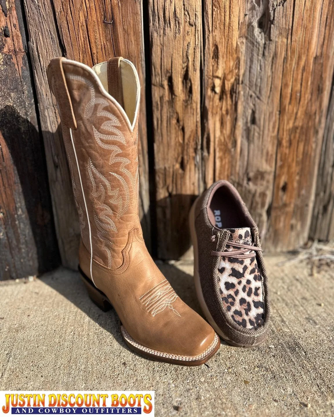 Ladies, if you&rsquo;re looking for the perfect neutral boot or shoe, we&rsquo;ve got them! Check out Chute 1 to see all of our amazing products by @roperworld!
&bull;
&bull;
#JDB #justindiscountboots #justindiscountbootsandcowboyoutfitters #justintx