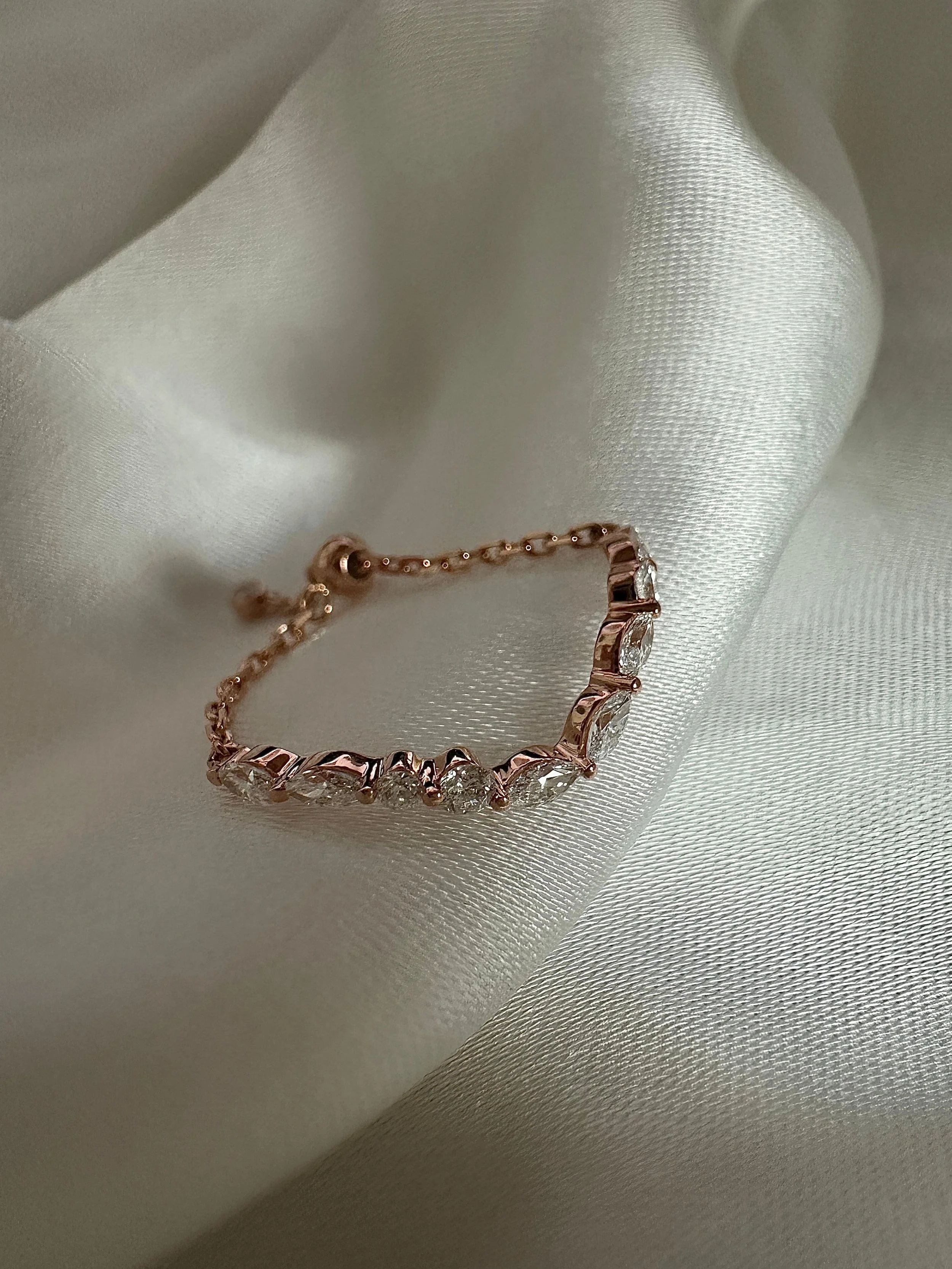 Senavaia wavy ring flowing ring Morse code Ring adjustable ring 14K 18K Solid Gold In with Diamonds Wedding Rings Diamond ring anniversary gift gift for her