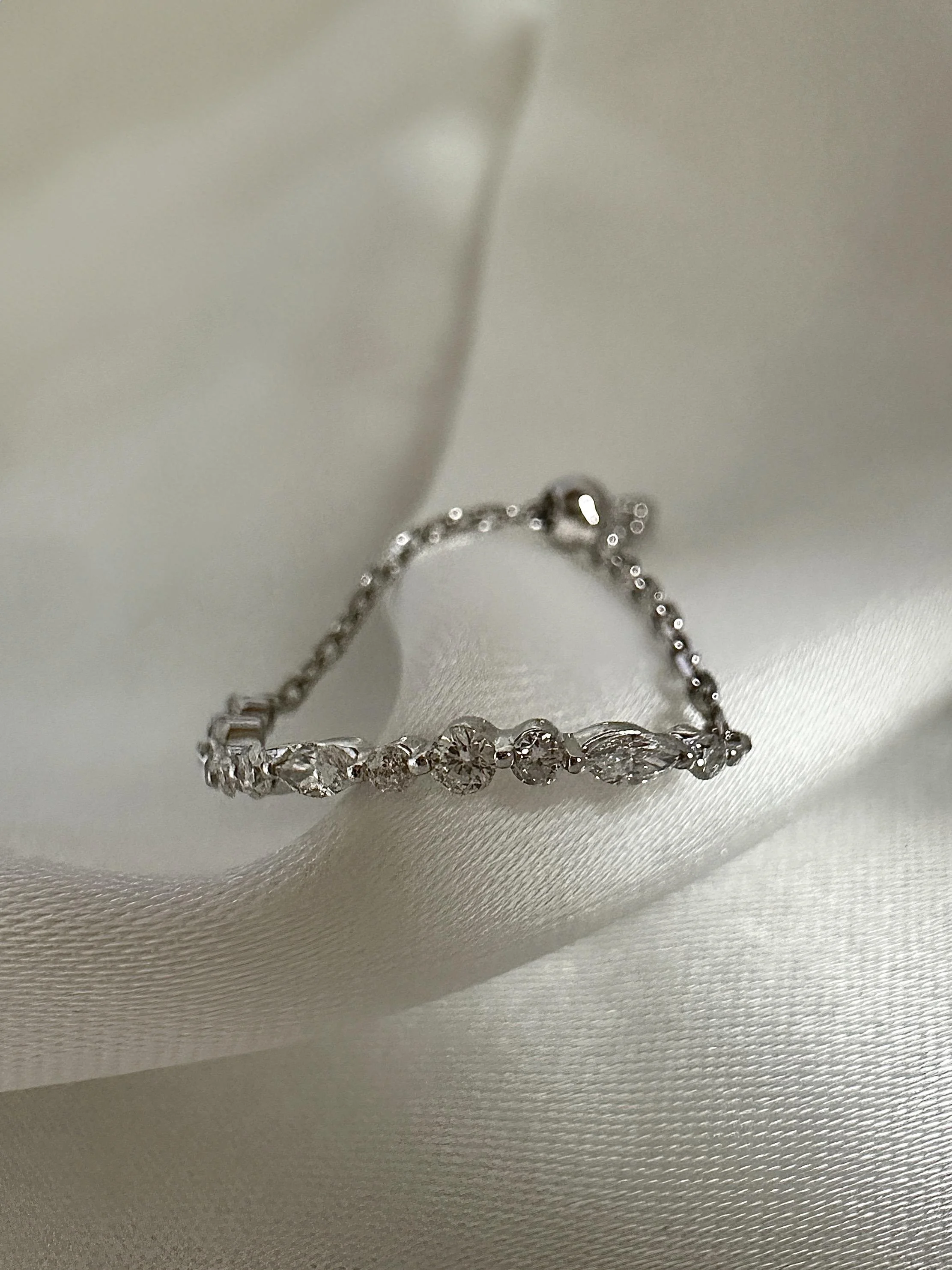 Senavaia wavy ring flowing ring Morse code Ring adjustable ring 14K 18K Solid Gold In with Diamonds Wedding Rings Diamond ring anniversary gift gift for her