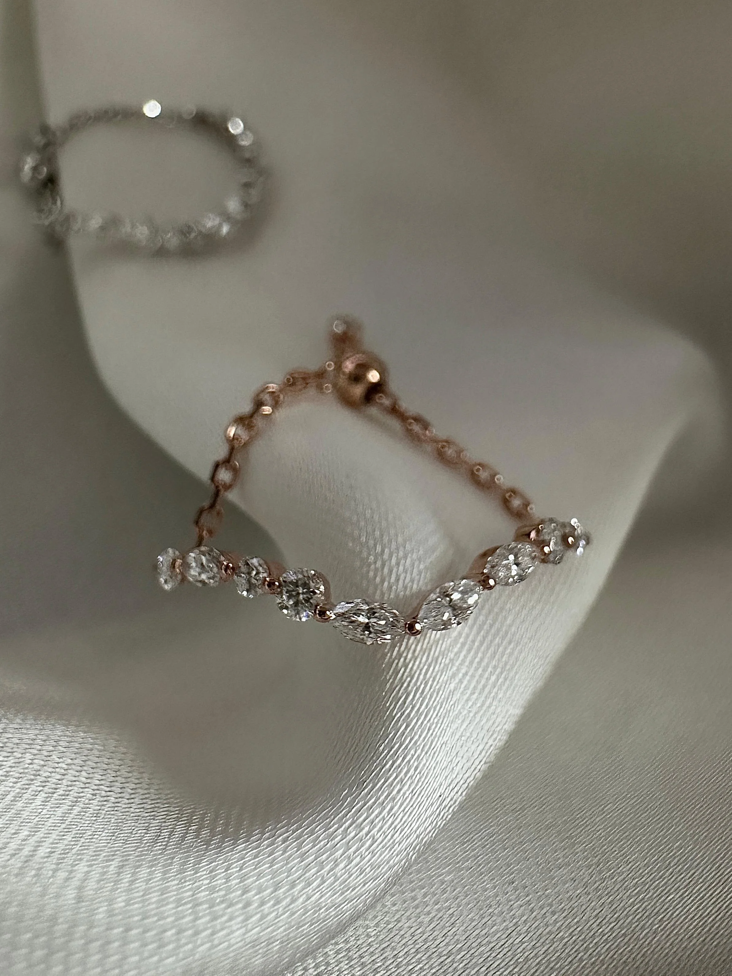 Senavaia wavy ring flowing ring Morse code Ring adjustable ring 14K 18K Solid Gold In with Diamonds Wedding Rings Diamond ring anniversary gift gift for her