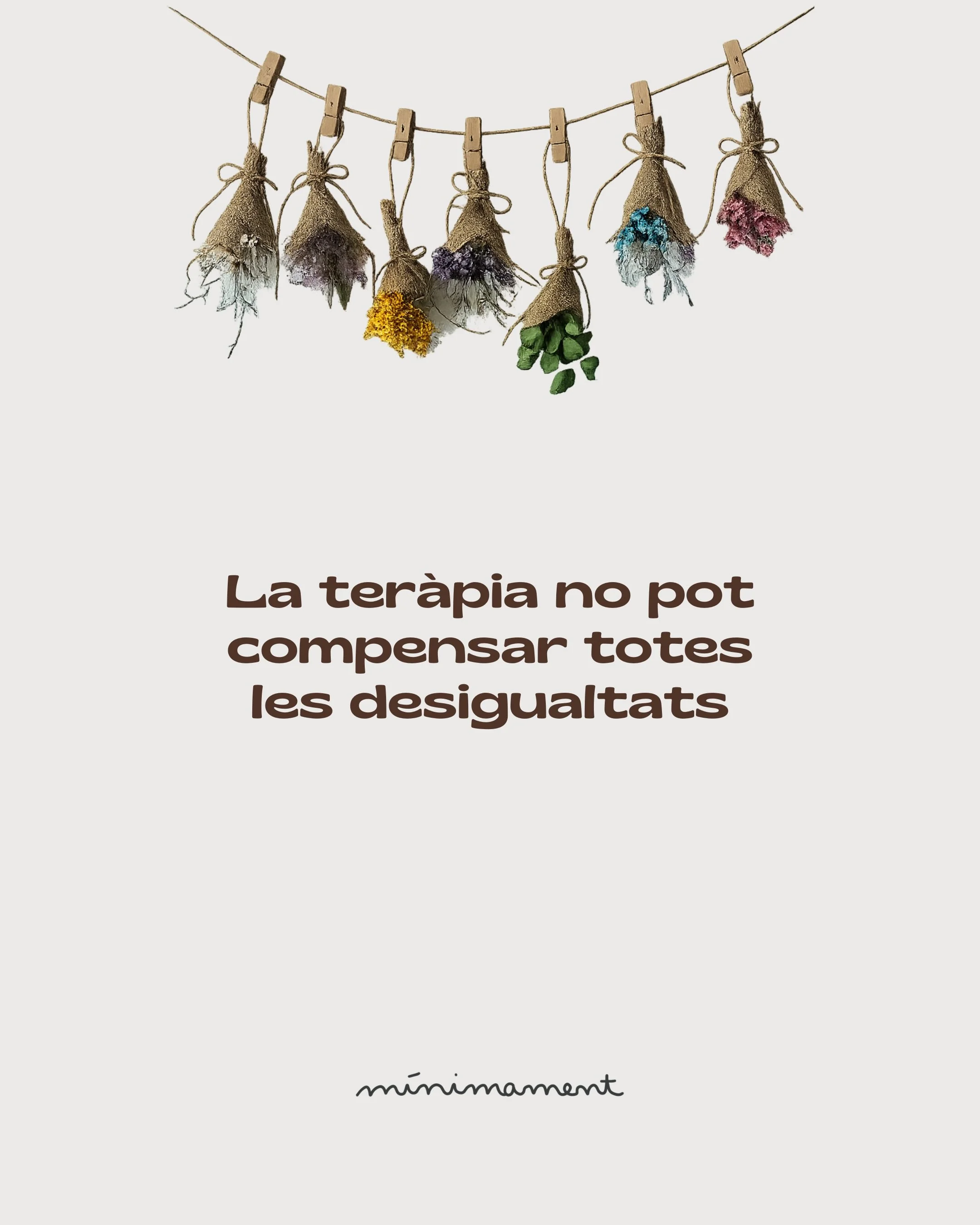 🥀 entendre el context 

Parlem molt de responsabilitat individual en salut mental: gestionar les emocions, saber posar l&iacute;mits, autocura, responsabilitat afectiva... Per&ograve; la psicoter&agrave;pia no es pot entendre sense tenir en compte e