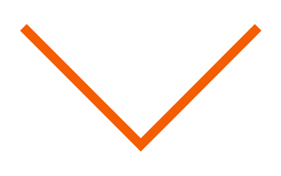 A black and orange downward-pointing arrow with a V-shaped design.