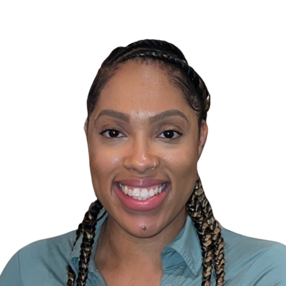 A woman with braided hair smiling, wearing a light blue shirt. Dr. Ayesha Taylor-Camara. Academic Research Innovation. Media Analytics & Consumer Behaviour.