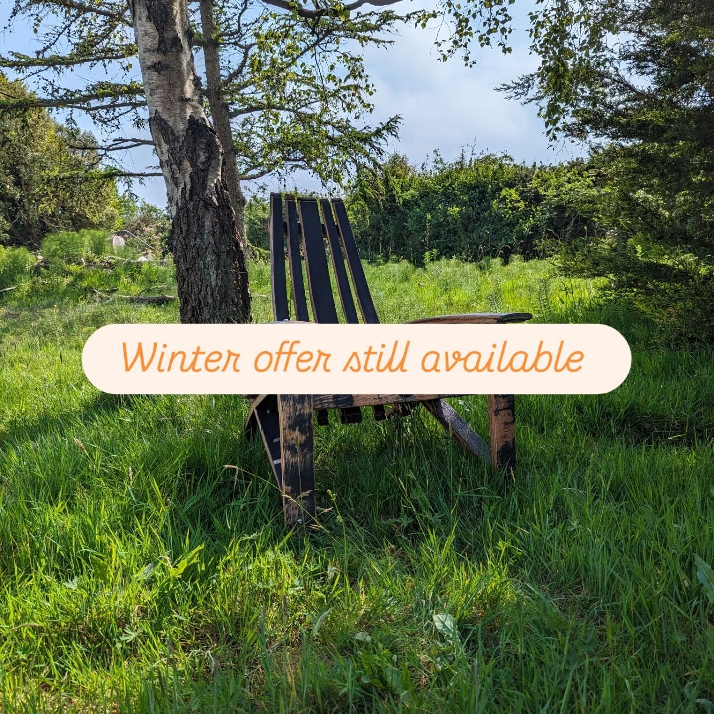 So when it stops raining 🤔 you're Gona need somewhere to sit and enjoy the peace ,warmth and comfort of one of these hand built amazing chairs , we have just over a week to go on our &pound;100 off offer , don't miss out,