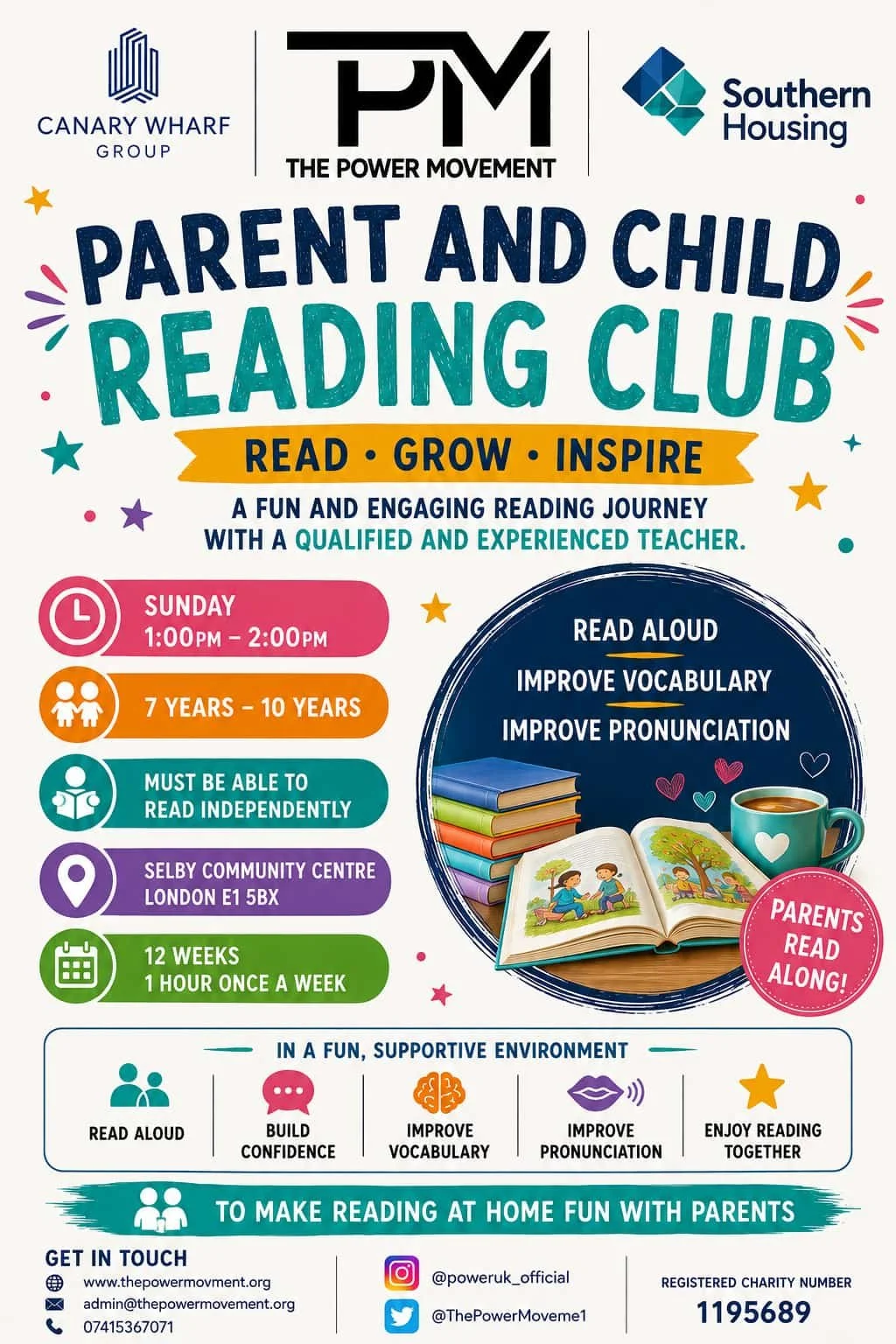 The Power Movement is delighted to announce our Parent and Child Reading Club