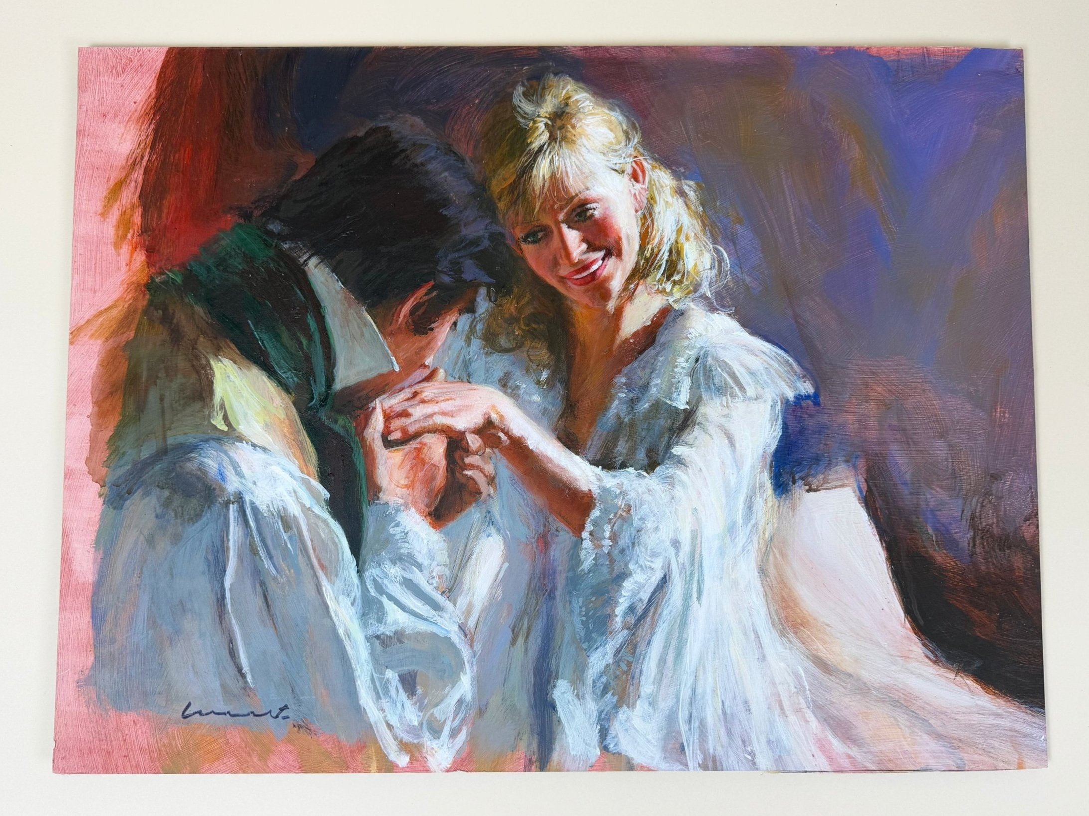 Fred Laurent Original 1970's Painting Signed - 'Ghost who fell in love' Part 7