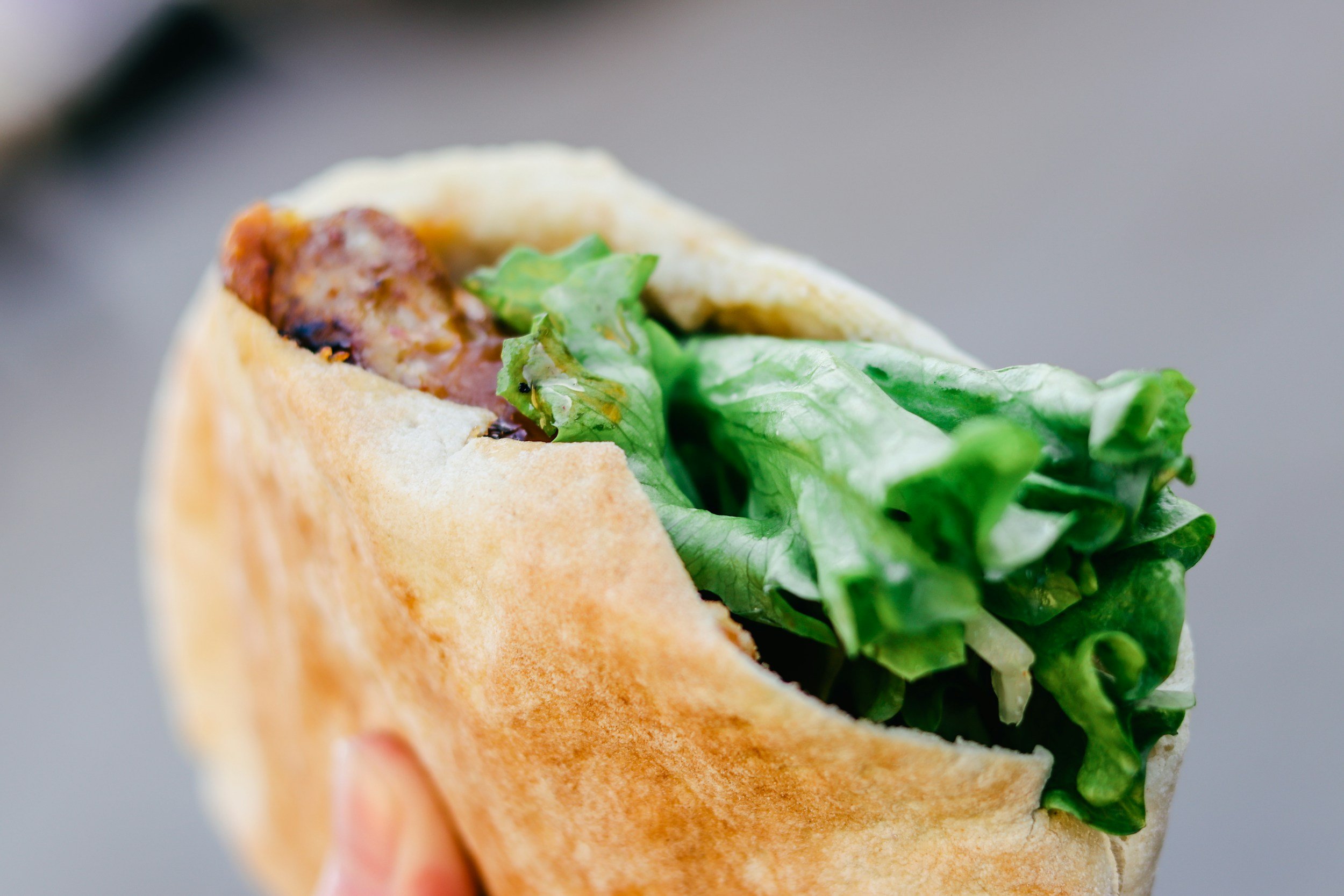Chicken Avocado Salad Stuffed Pitta