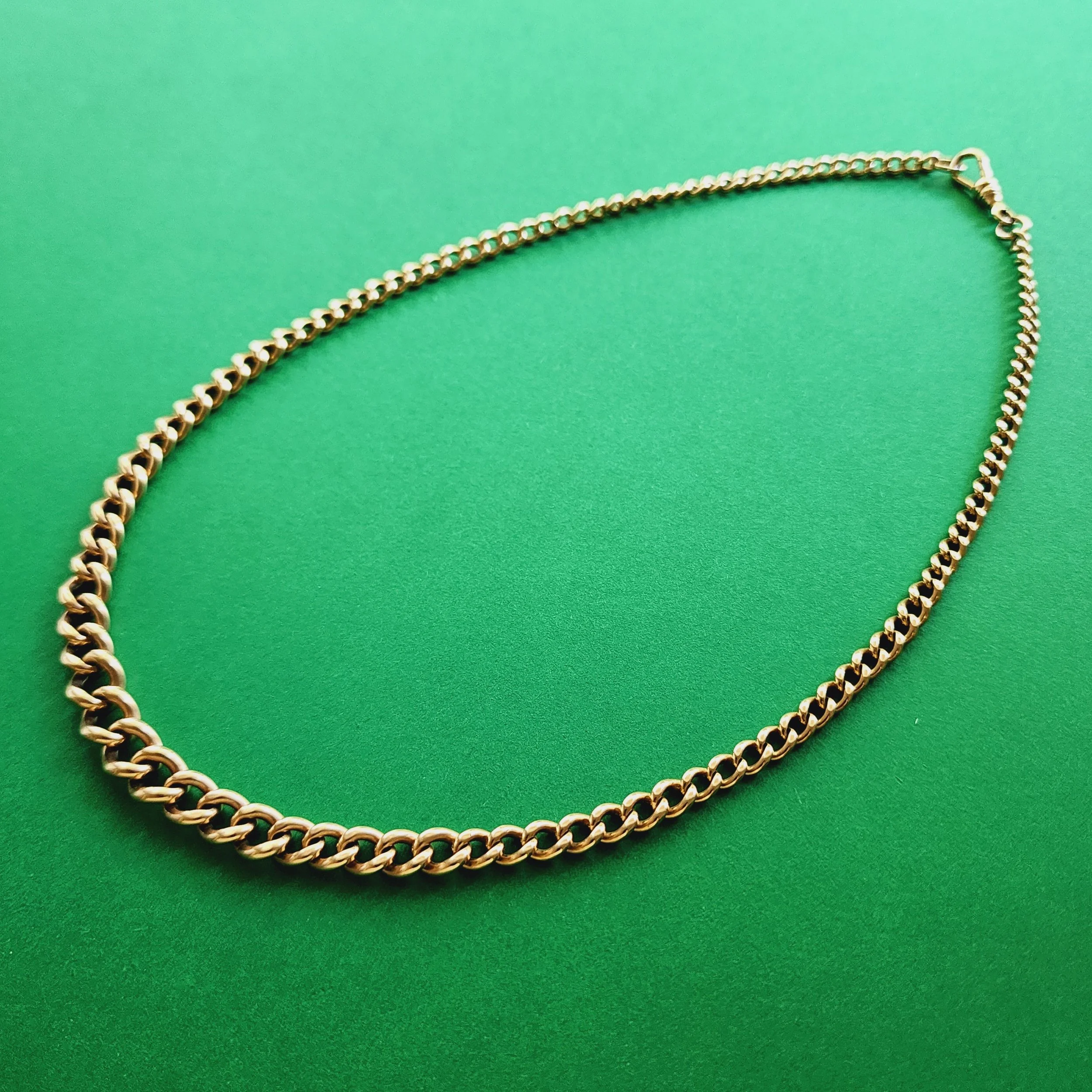 Lot 122 Vintage 9ct Sold Gold English Graduated Chain Necklace Choker