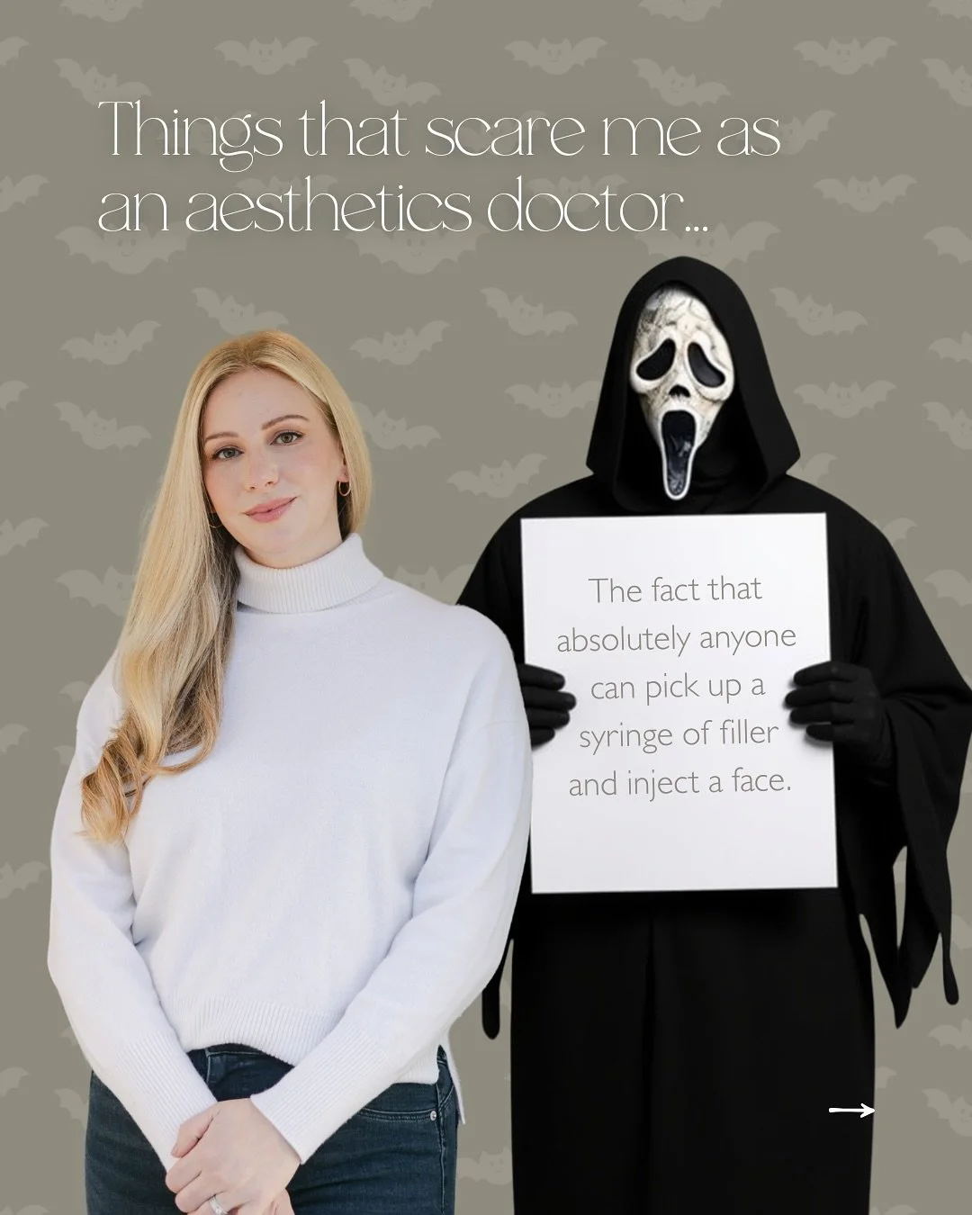 Things that give me a fright as an aesthetics doctor 👻

Aesthetic treatments shouldn&rsquo;t be scary. But it&rsquo;s the increasing number of people being put at risk by the complete lack of regulation in this industry that is frightening.

So here