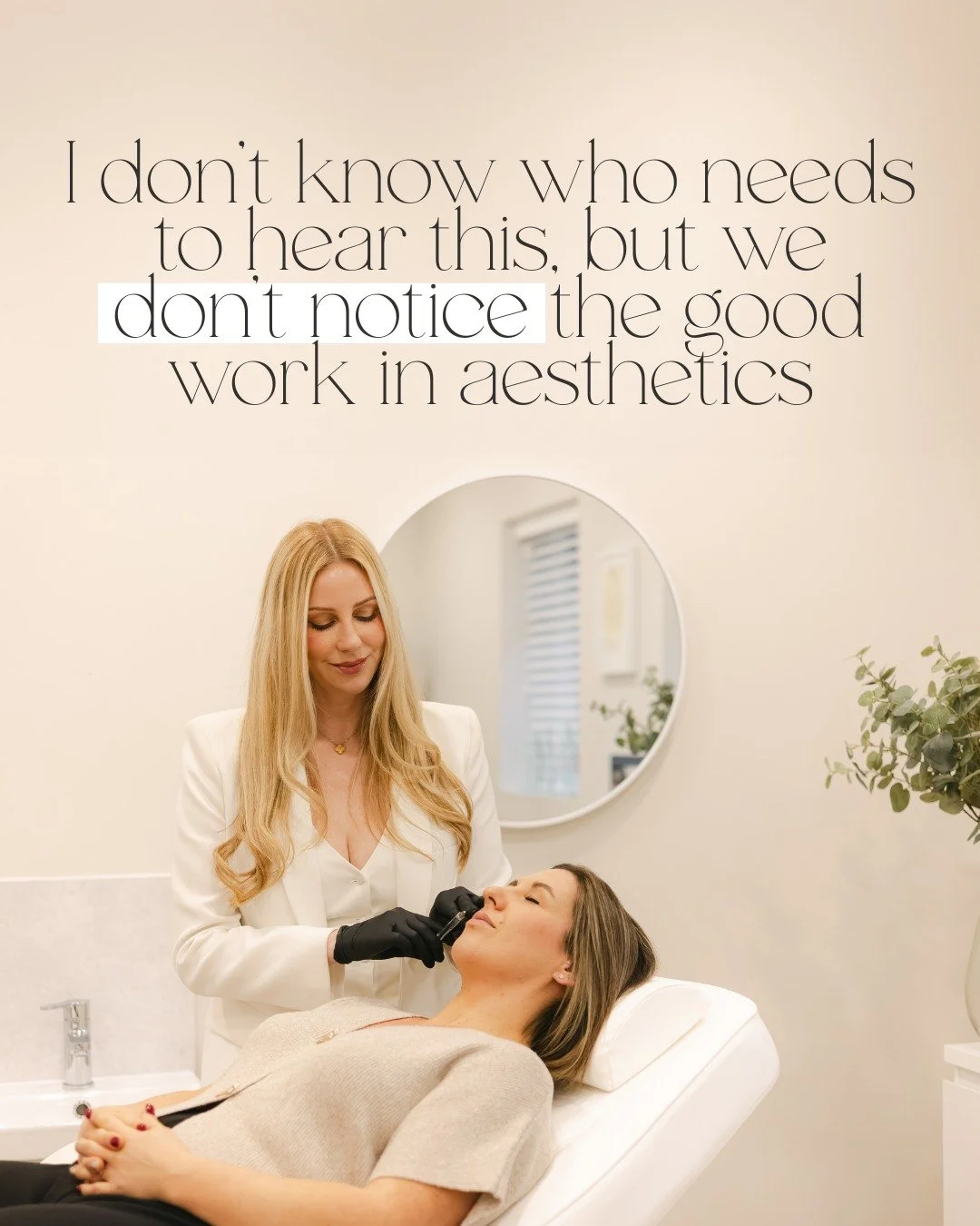 A lot of people tell me they don&rsquo;t like aesthetic treatments, and I get it!

What they&rsquo;re usually reacting to are the results that stand out for all the wrong reasons. Faces that look odd, features that draw your eye, or movement that doe