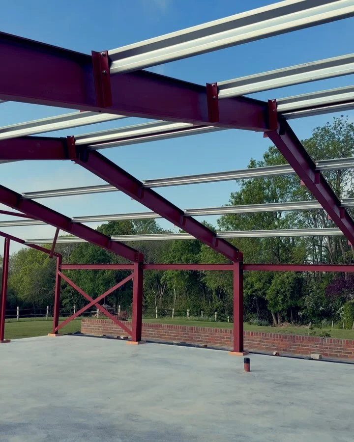 There&rsquo;s something about red steel and blue sky that just feels good. #nofaberrors #steel #steels #engineering #steelwork #structuralsteel #steelprocessing #structralsteelwork #fabricator #fabrication #steelfabrication #steelfabricator #steelwor