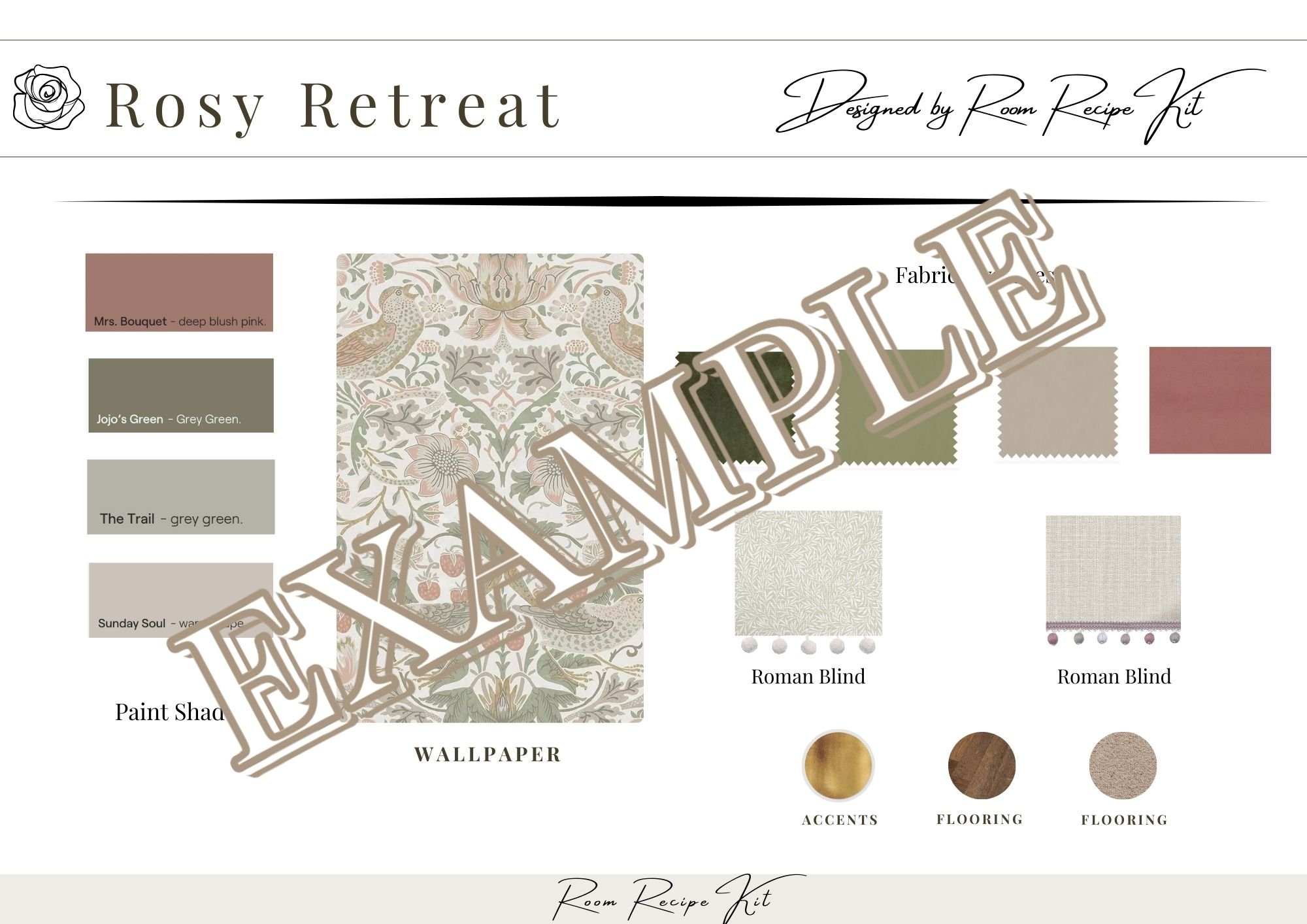 Example of a Material Board included in your kit