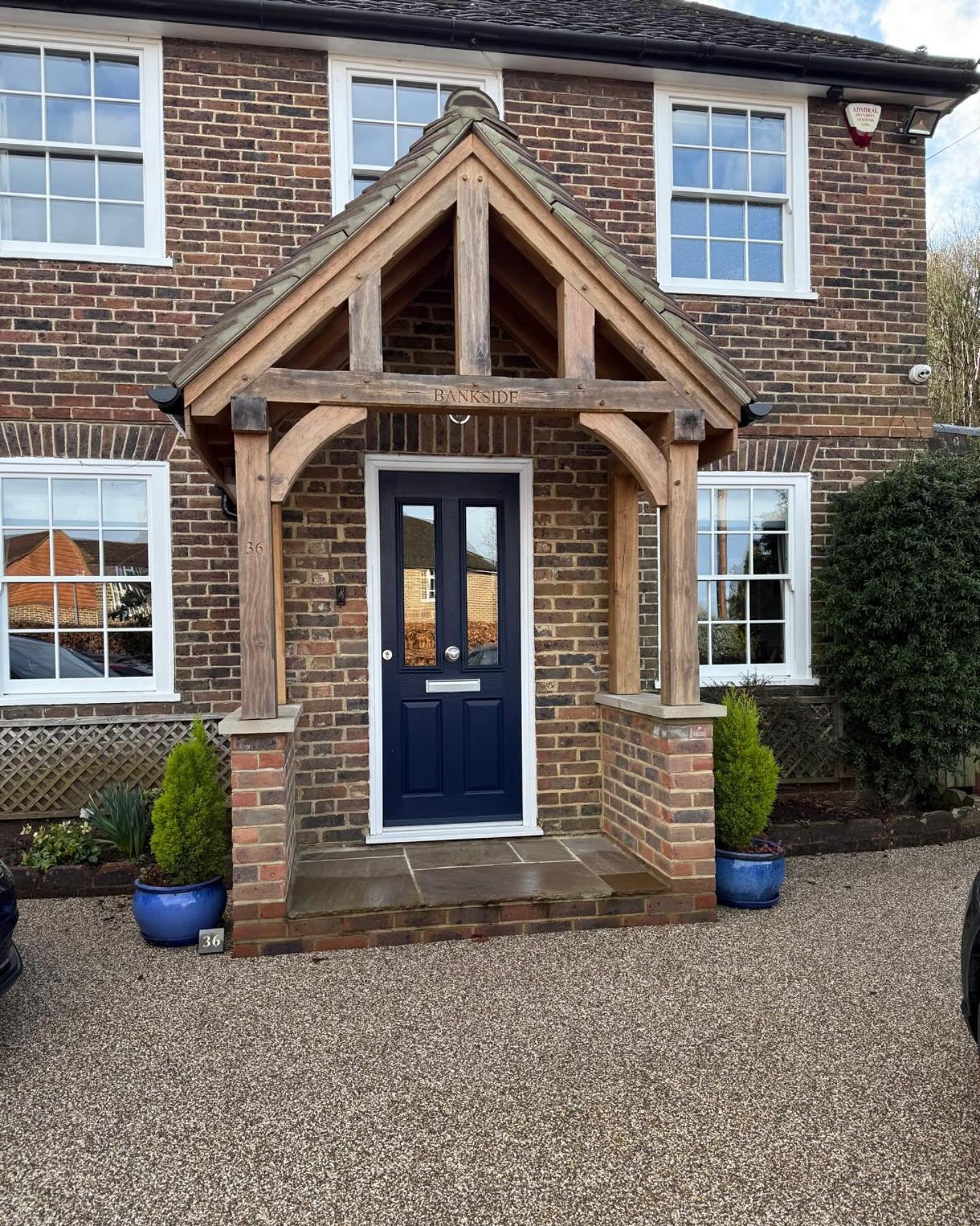This oak porch was for a repeat client who trusts me to bring their vision to life, one project at a time. We are very grateful for the opportunity to craft something special that&rsquo;ll last for years to come. 🪵