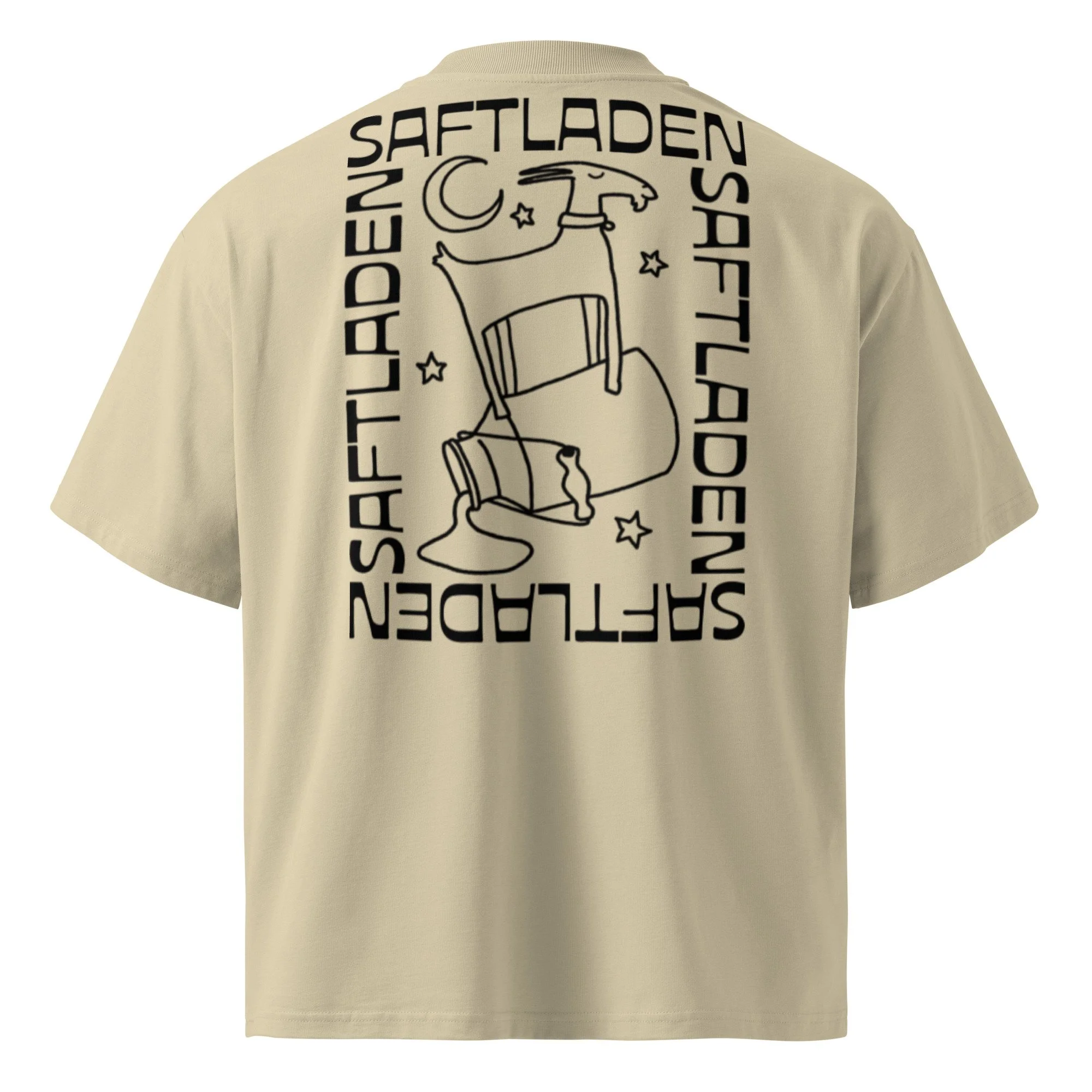 Saftladen Black Unisex organic oversized high neck t-shirt