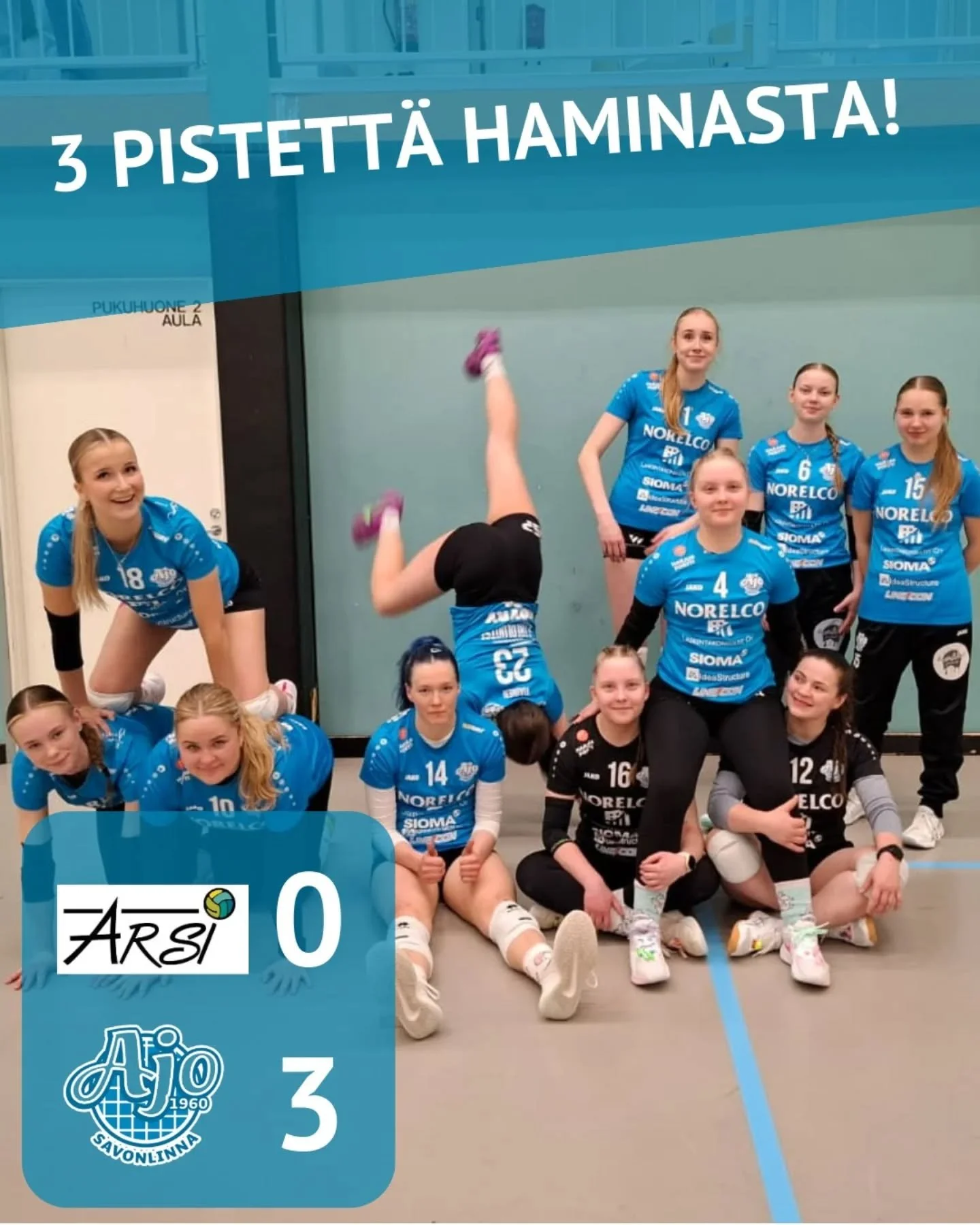 3 pistett&auml; Haminasta suunnitelman mukaan!
Tulos 0-3, er&auml;pisteet 23-25, 20-25 ja 16-25.

T&auml;ytt&auml; pistepottia l&auml;hdettiin hakemaan ja se saatiin! Mutta ei hirvitt&auml;v&auml;n helposti kyll&auml;k&auml;&auml;n. Ekassa er&auml;ss
