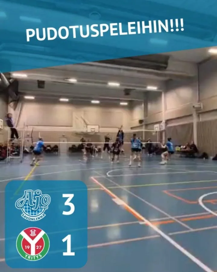 PUDOTUSPELEIHIN!!! 

Ajo - @kausalanyritysn2 3-1
Er&auml;pisteet 30-32, 25-14, 25-18 ja 25-23

Olipahan taistelu! Ja kova suoritus painepaikassa: Voitolla pudostuspeleihin ja tappiolla mahdollisesti ulos. Toki joukkue on osoittanut kovaa selk&auml;ra