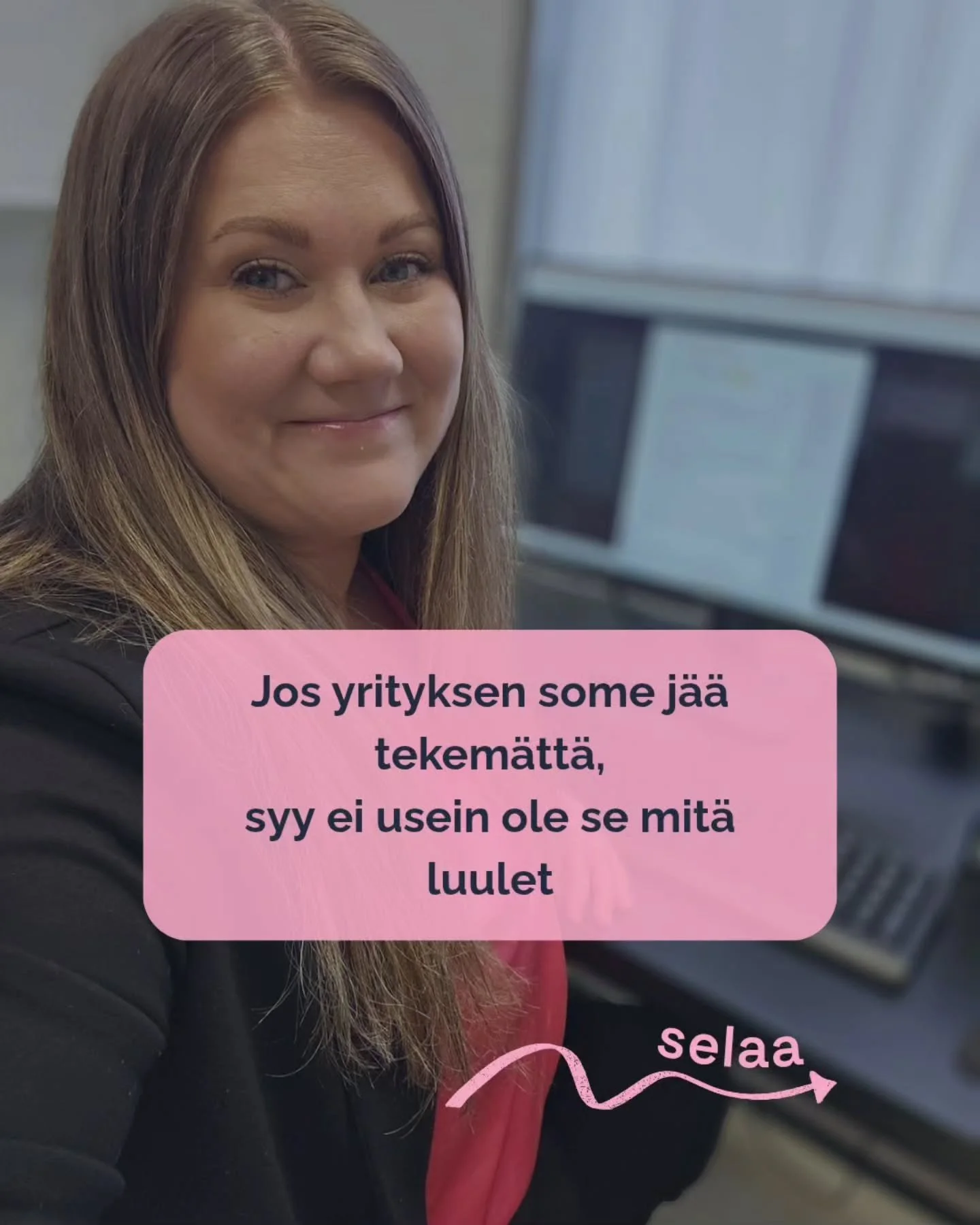 🤳 Yrityksen some ei usein j&auml;&auml; tekem&auml;tt&auml; siksi, ettei sit&auml; pidett&auml;isi t&auml;rke&auml;n&auml;.

💡 Useimmissa yrityksiss&auml; on paljon asioita joista voisi kertoa &ndash; arjesta, projekteista, osaamisesta tai asiakkai